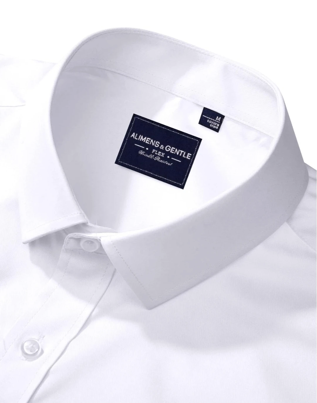 Alimens & Gentle Men’s White Dress Shirt (M) Stretch WrinkleFree - photo 2