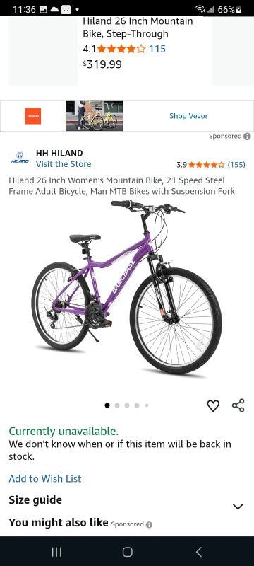 Hiland 26 Inch Mountain Bike - Women's Lilac 2.0
