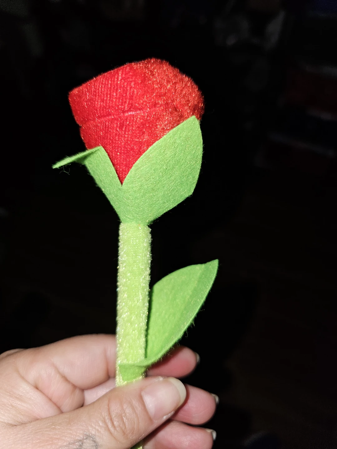 Red felt rose decoration