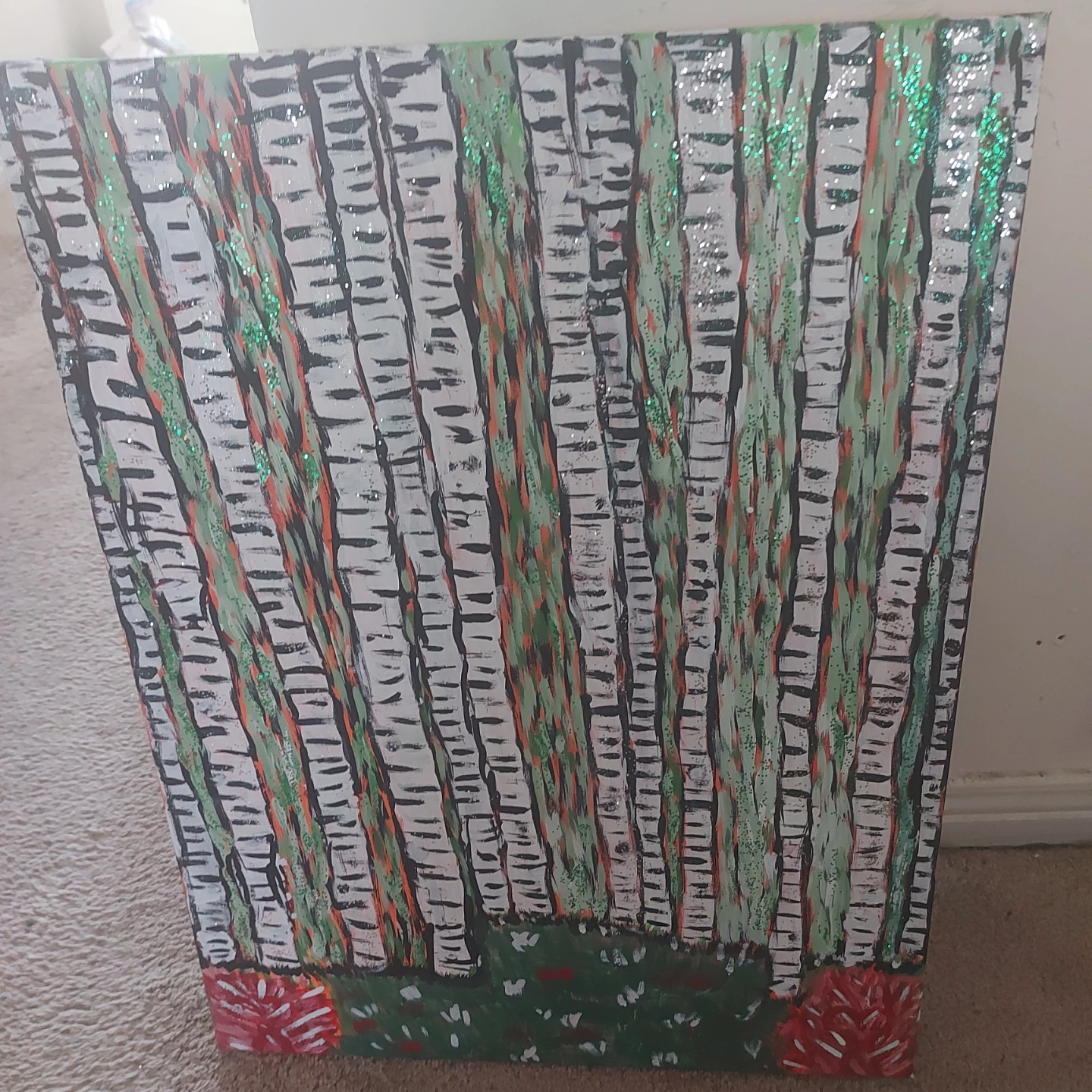 Birch Tree Forest Painting
