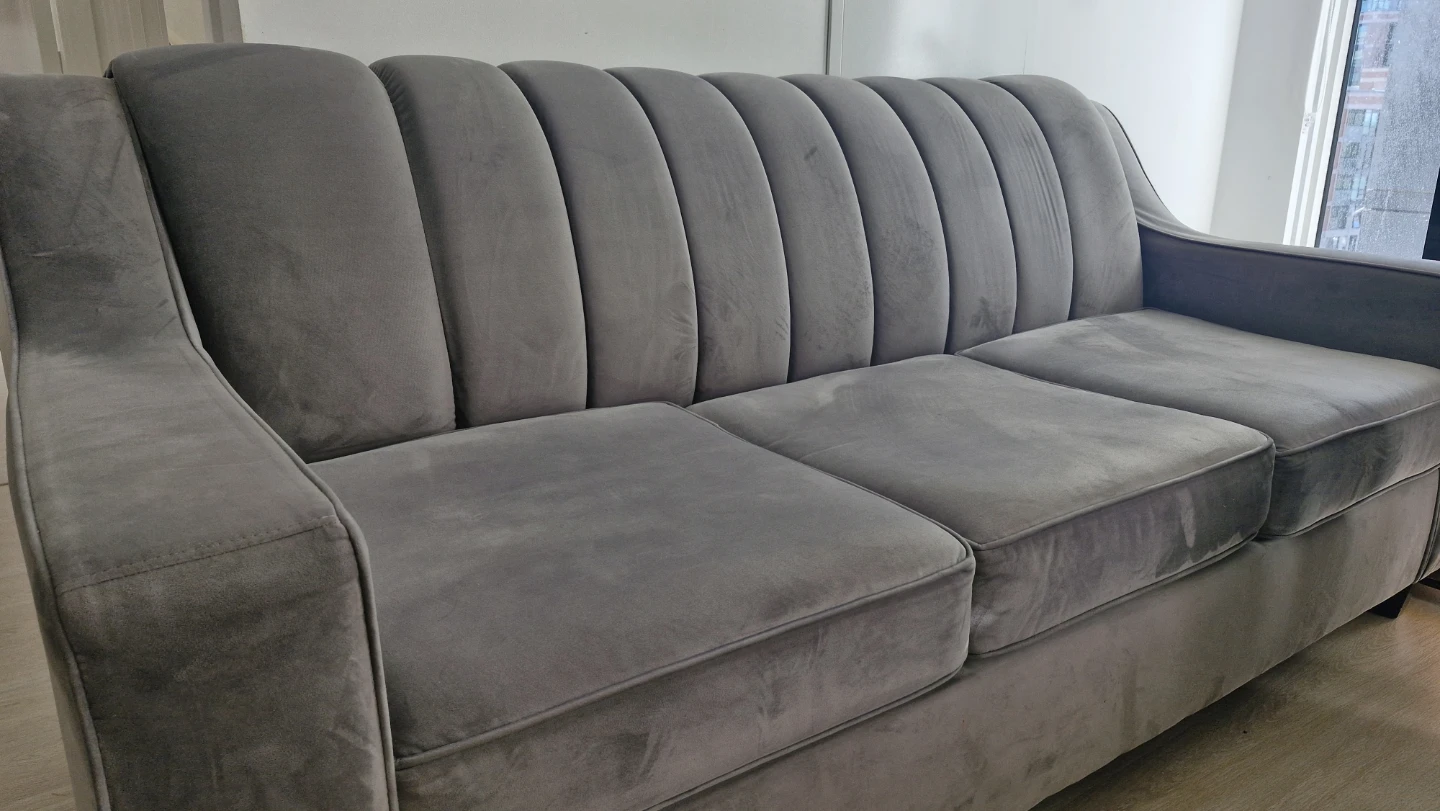 Grey Velvet Sofa Bed - photo 4