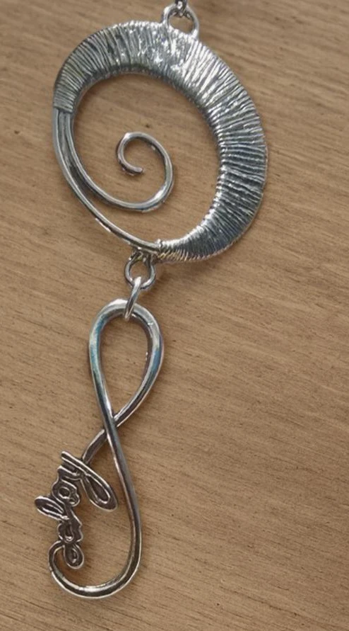Silver Tone Infinity Symbol Hope Pendant Necklace
