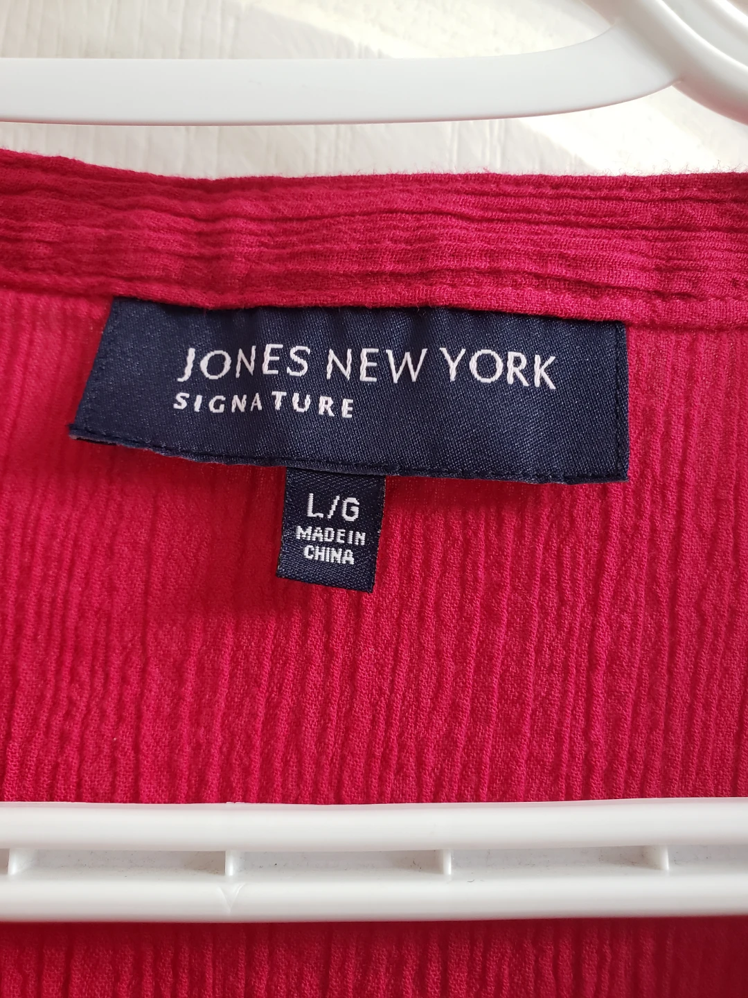 JONES NEW YORK SIGNATURE Women's Red Button-Up Shirt - Size L/G - photo 3