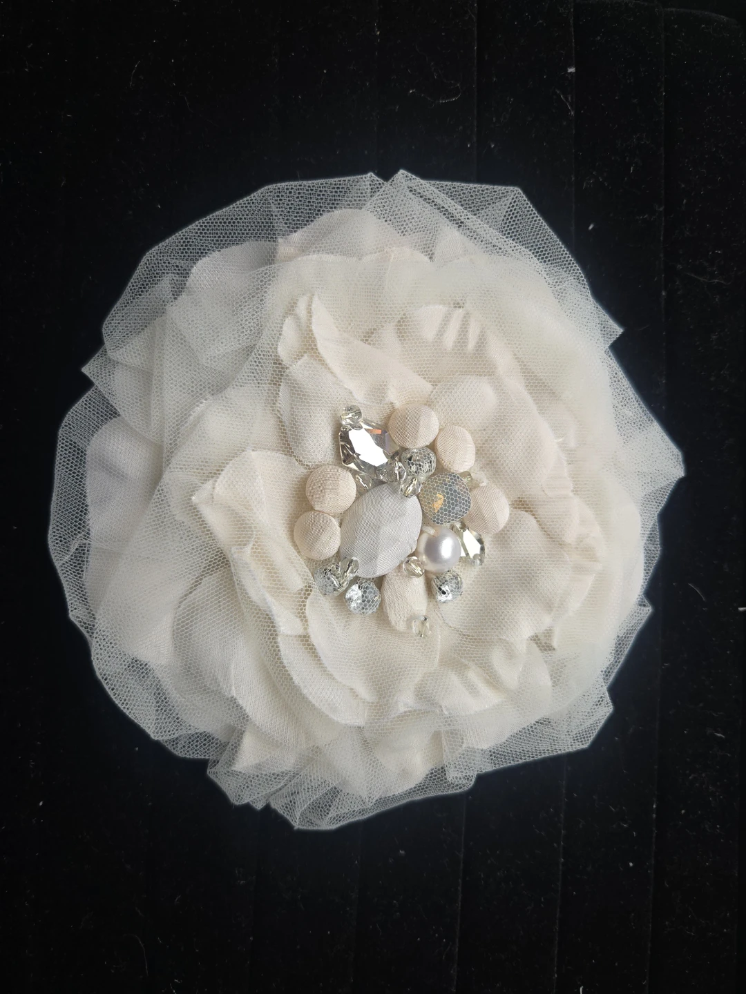Set of 3 Embellished Fabric Flowers