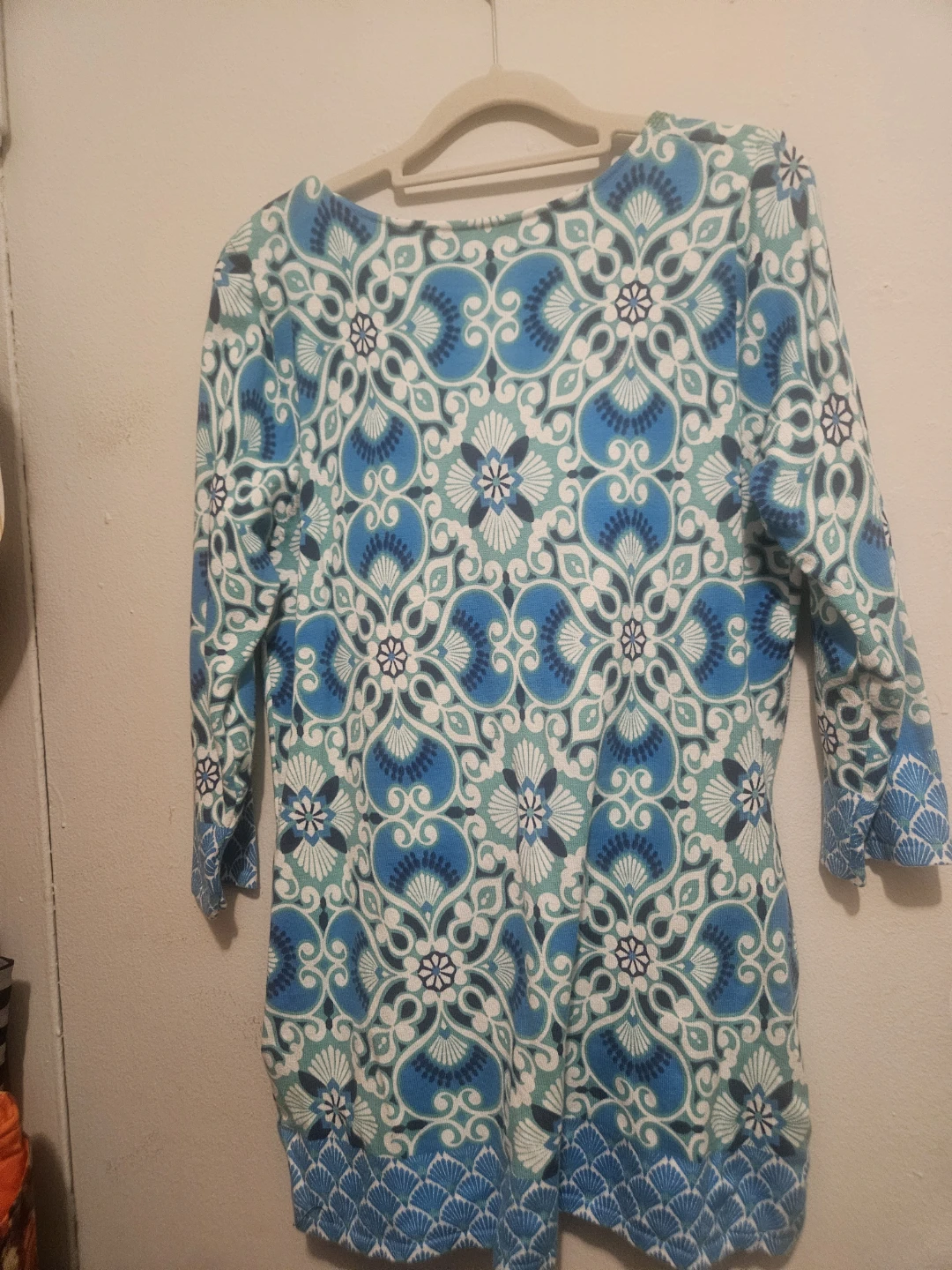 Carole Little Women's Blue Patterned V-Neck Sweater Size L - photo 3