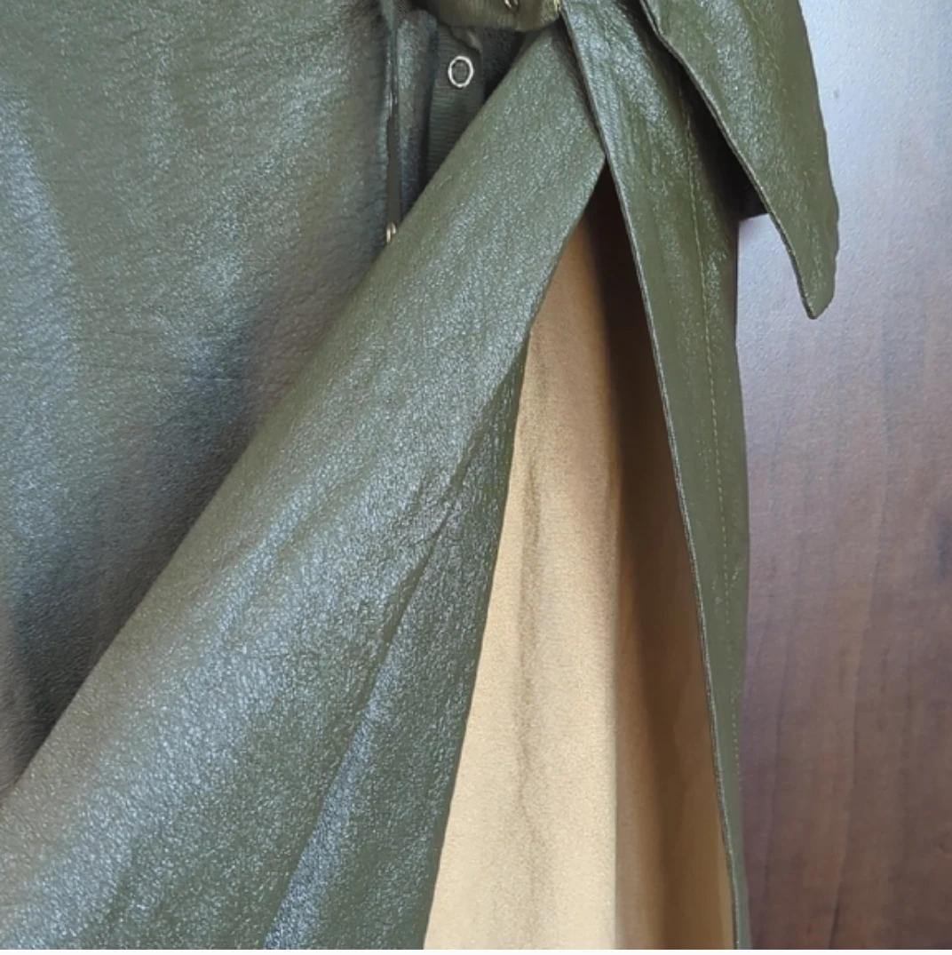 Green Faux Leather Wrap Skirt - photo 3
