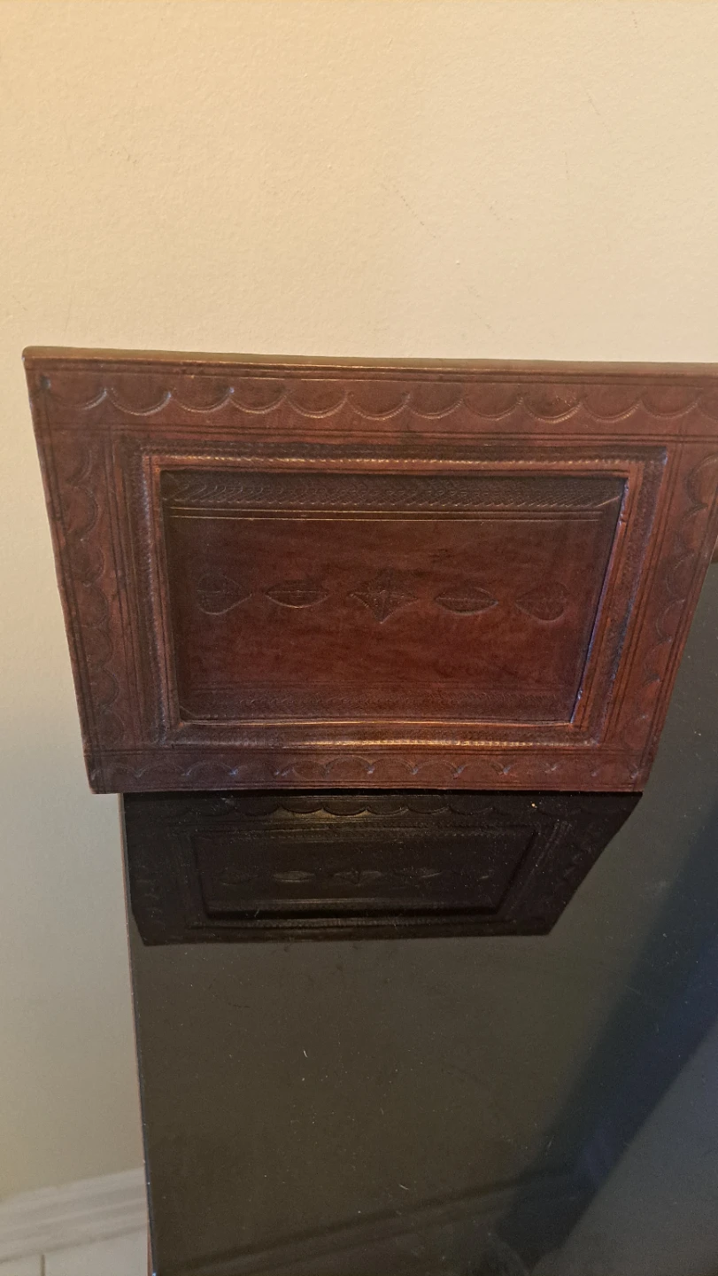 Vintage Embossed Leather Photo Frame