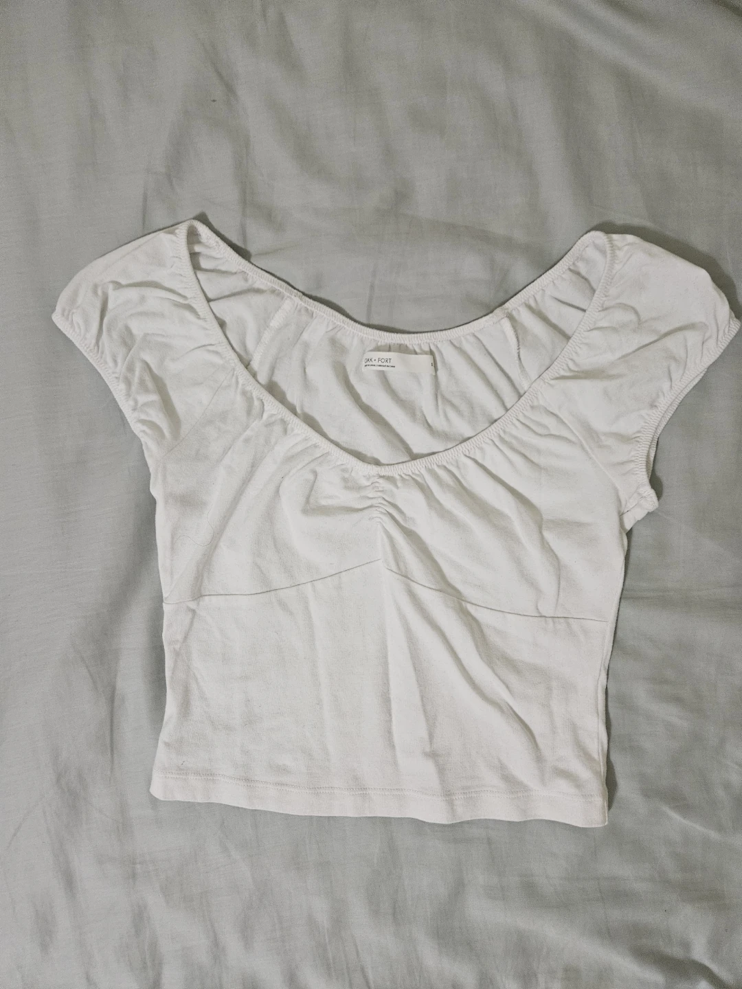 Oak + Fort White Cropped Top - Size S