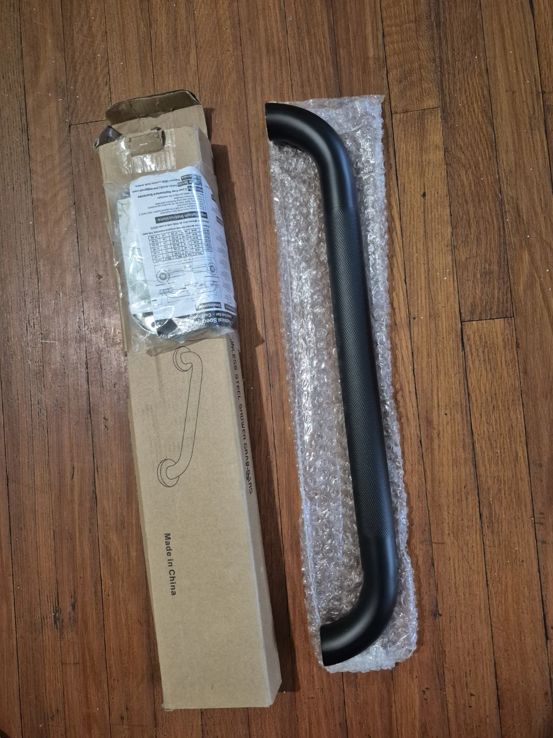 Black Stainless Steel Grab Bar - photo 2