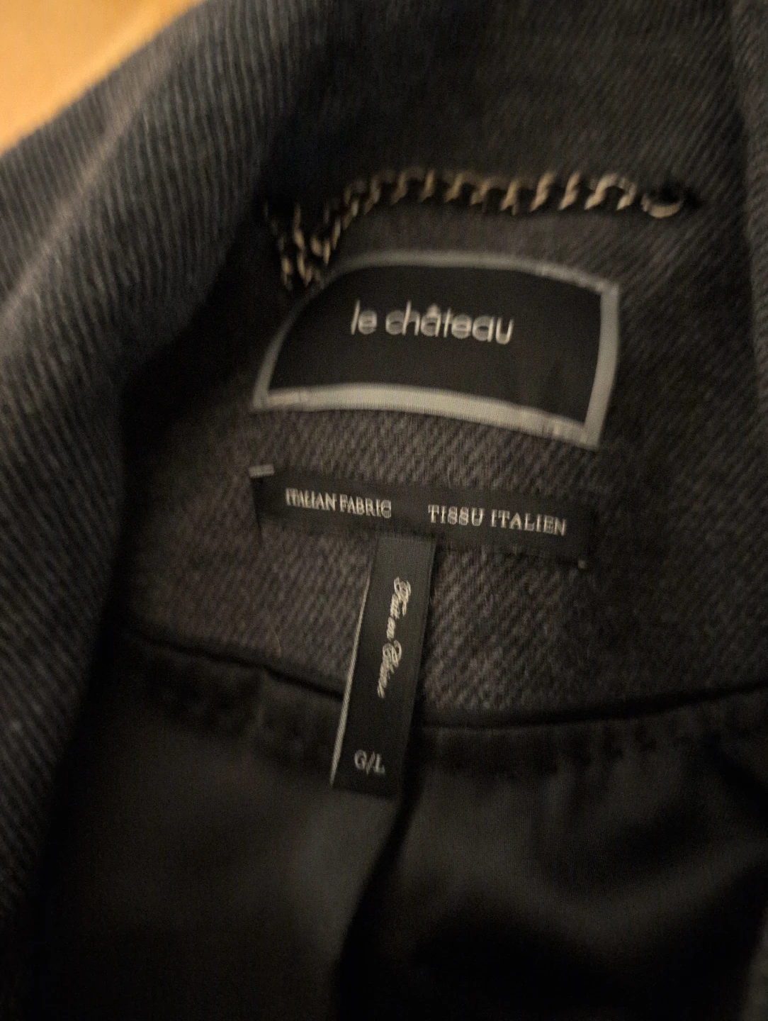 Le Château Women's Grey Double-Breasted Wool Blend Coat Size L - photo 2