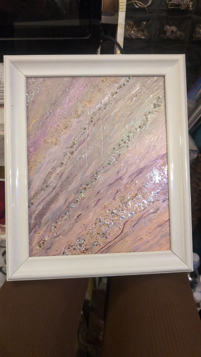 Framed Glitter Art Painting