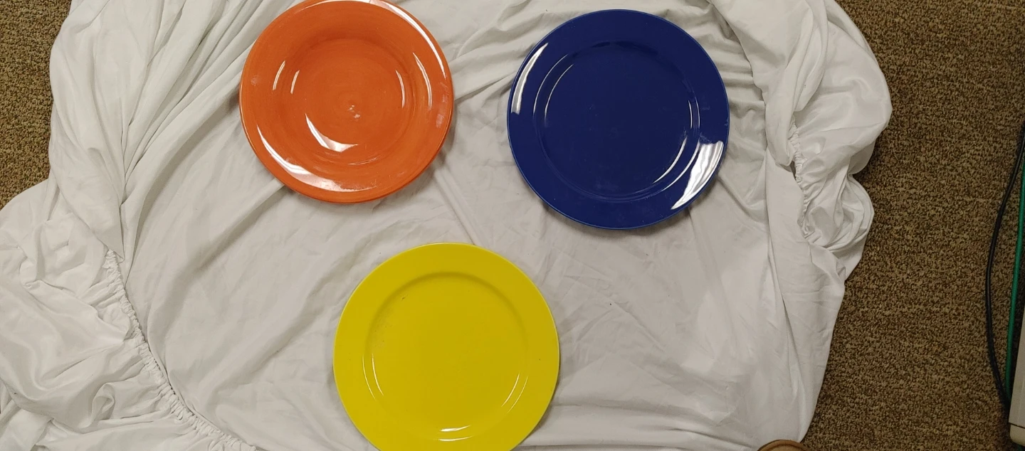 Set of 3 Colourful Dinner Plates