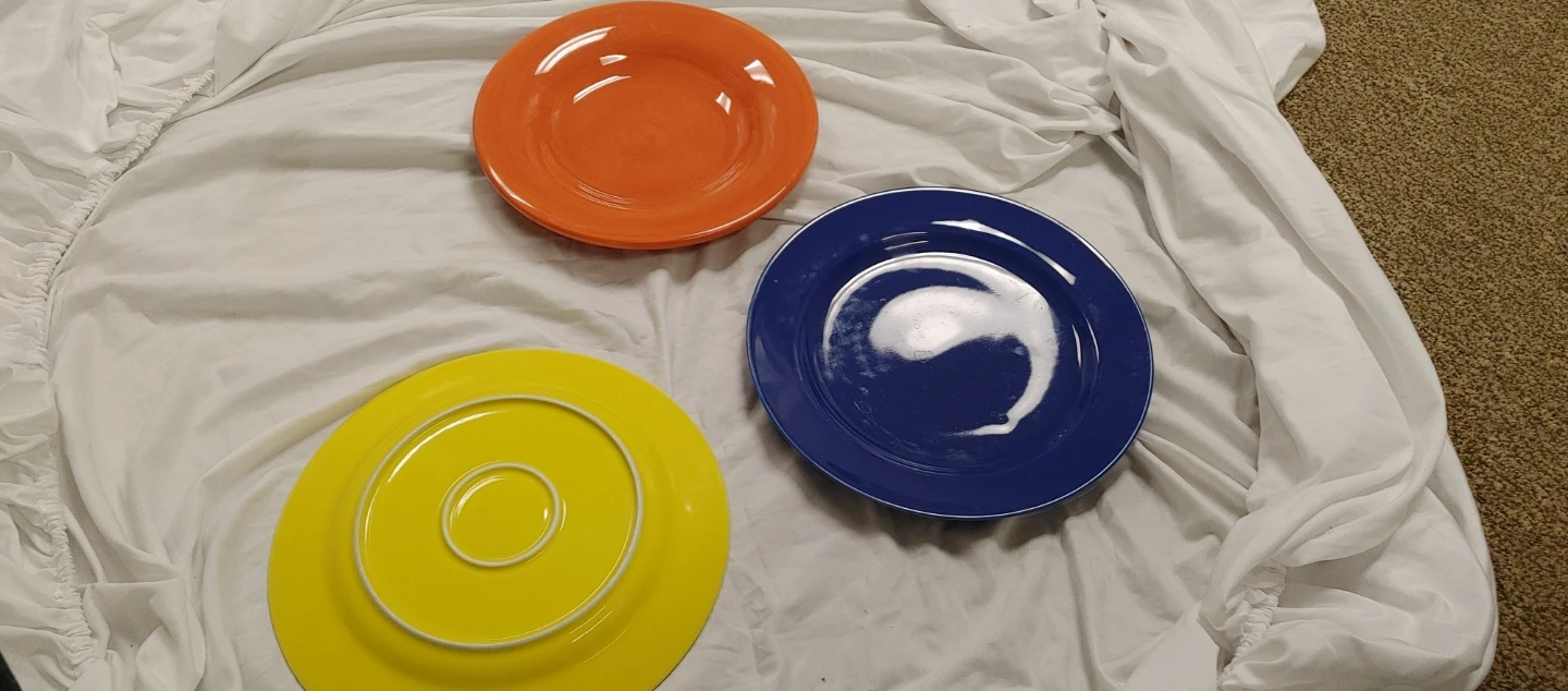 Set of 3 Colourful Dinner Plates - photo 2