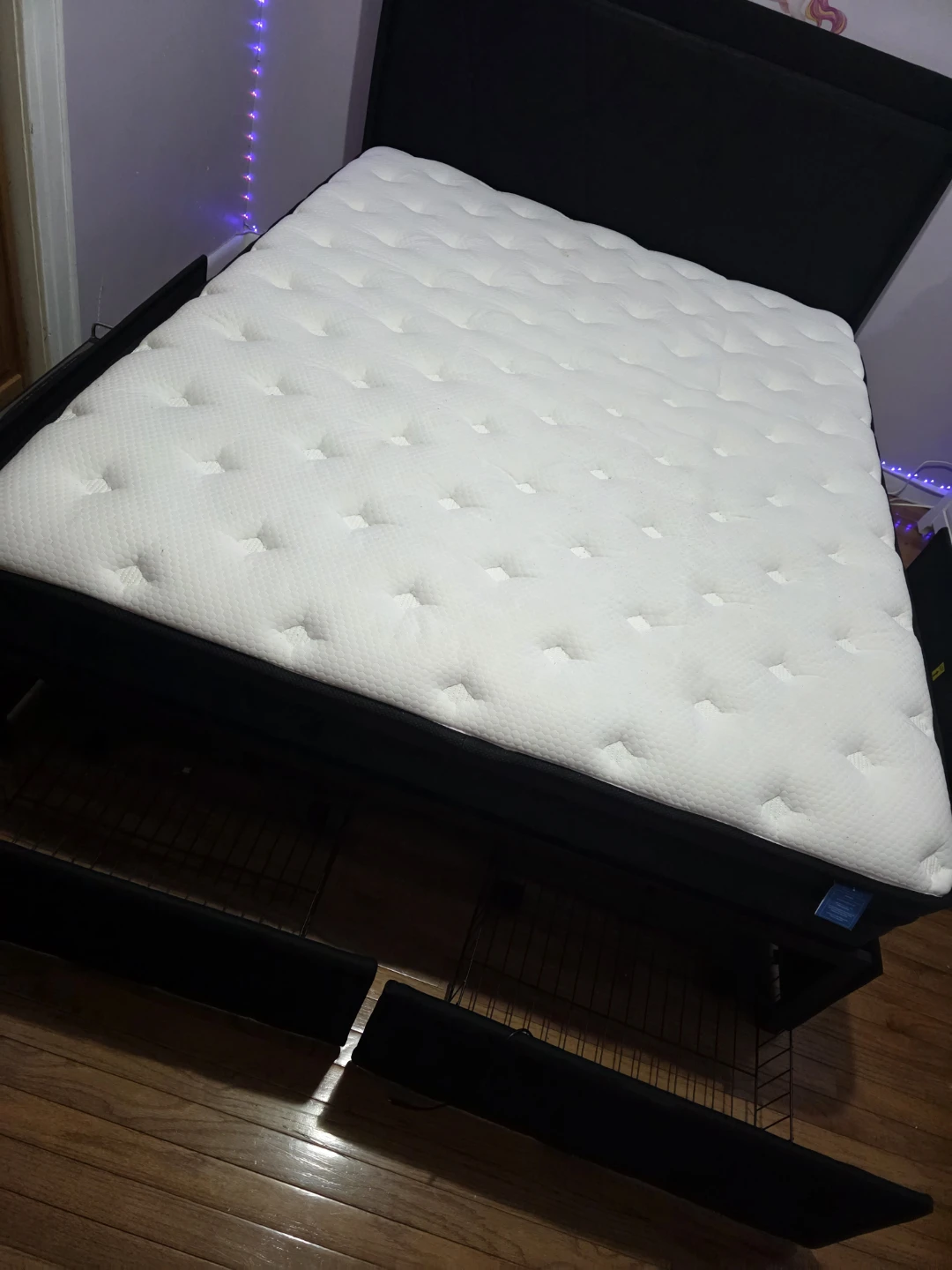 Queen Size Mattress with Black Headboard