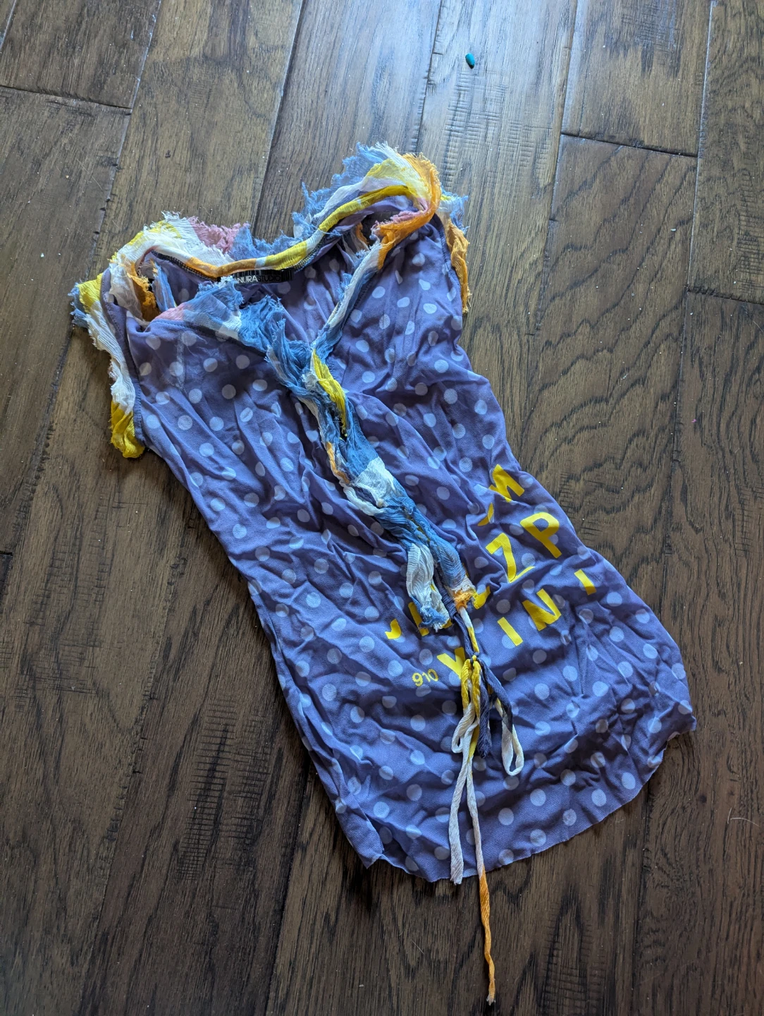 Purple Polka Dot Ruffle Tank Top from 2000s - photo 2