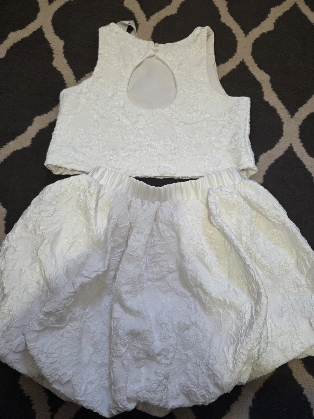 White Textured Two-Piece Outfit