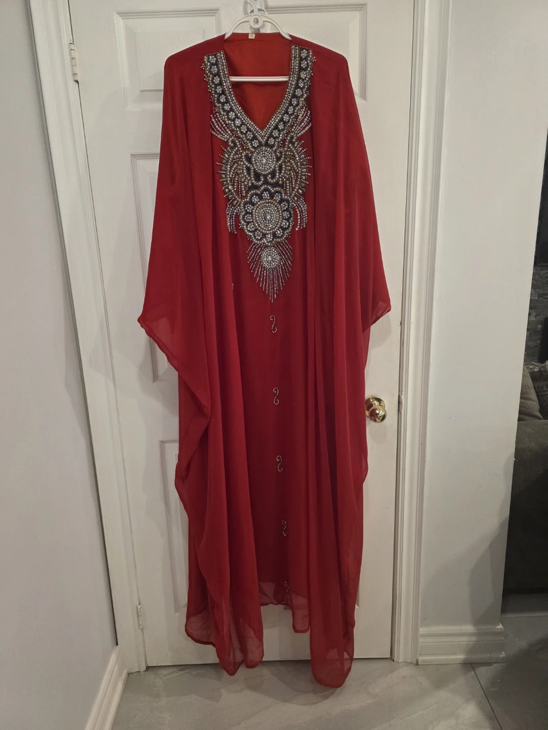 Elegant Red Kaftan Dress – Like New - photo 2