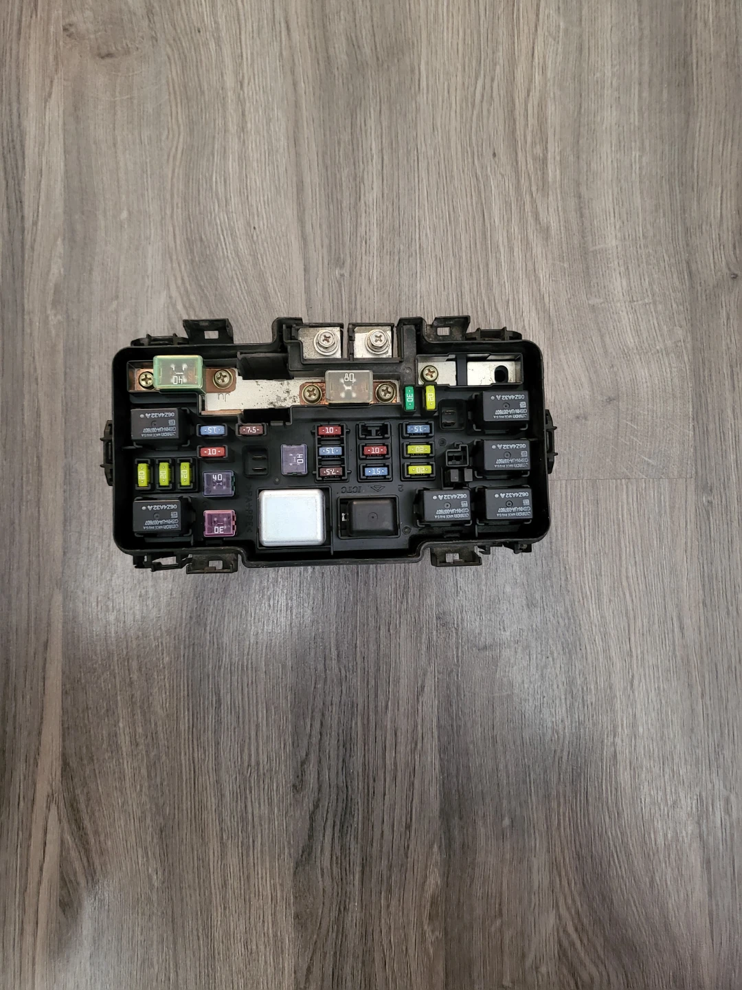 Automotive Fuse Box with Fuses and Relays