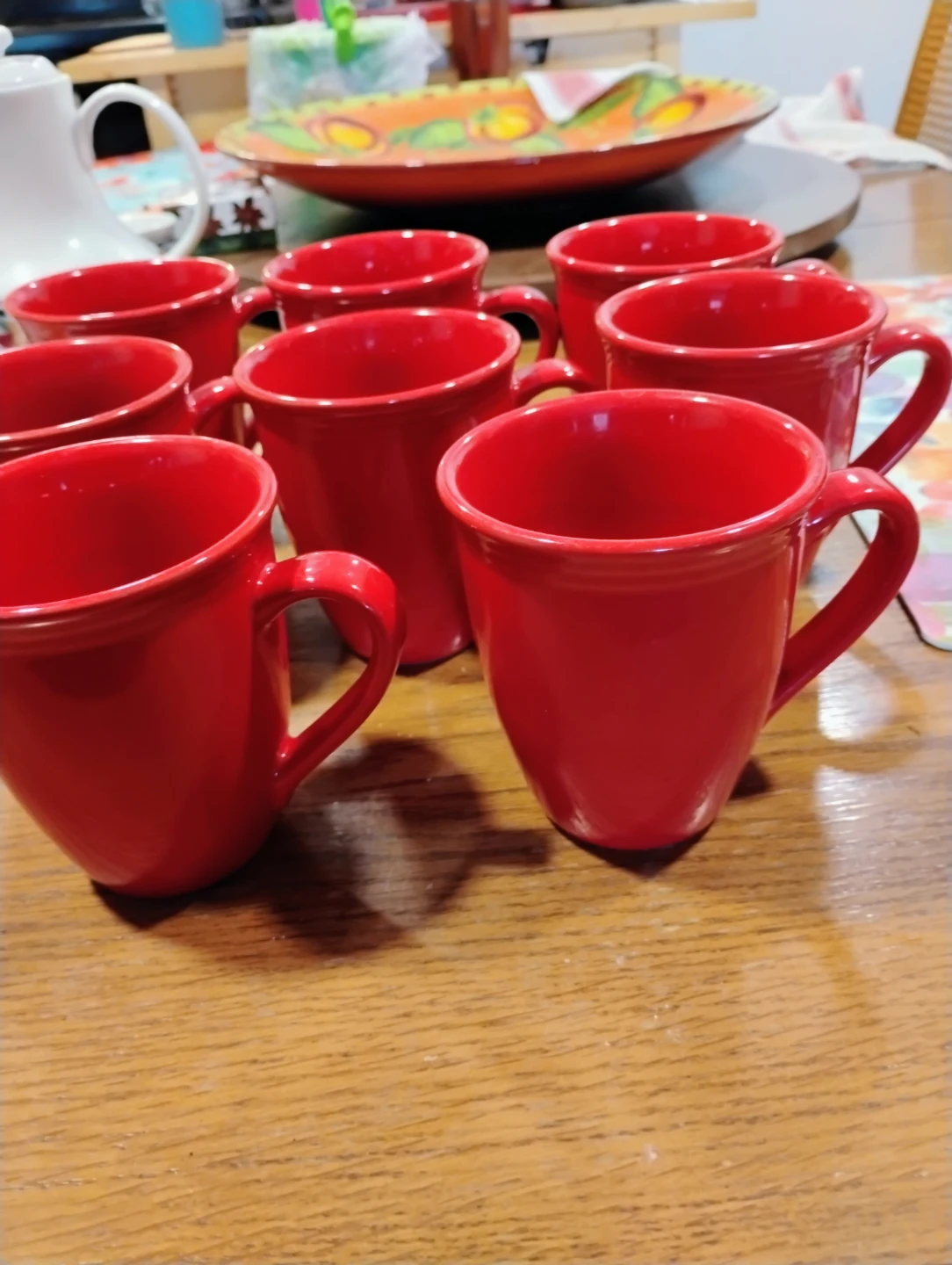 Set of 8 Red Oneida Culinaria Mugs
