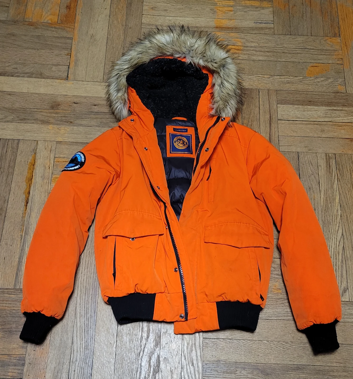 Superdry Orange Everest Expedition Parka Jacket - Size S