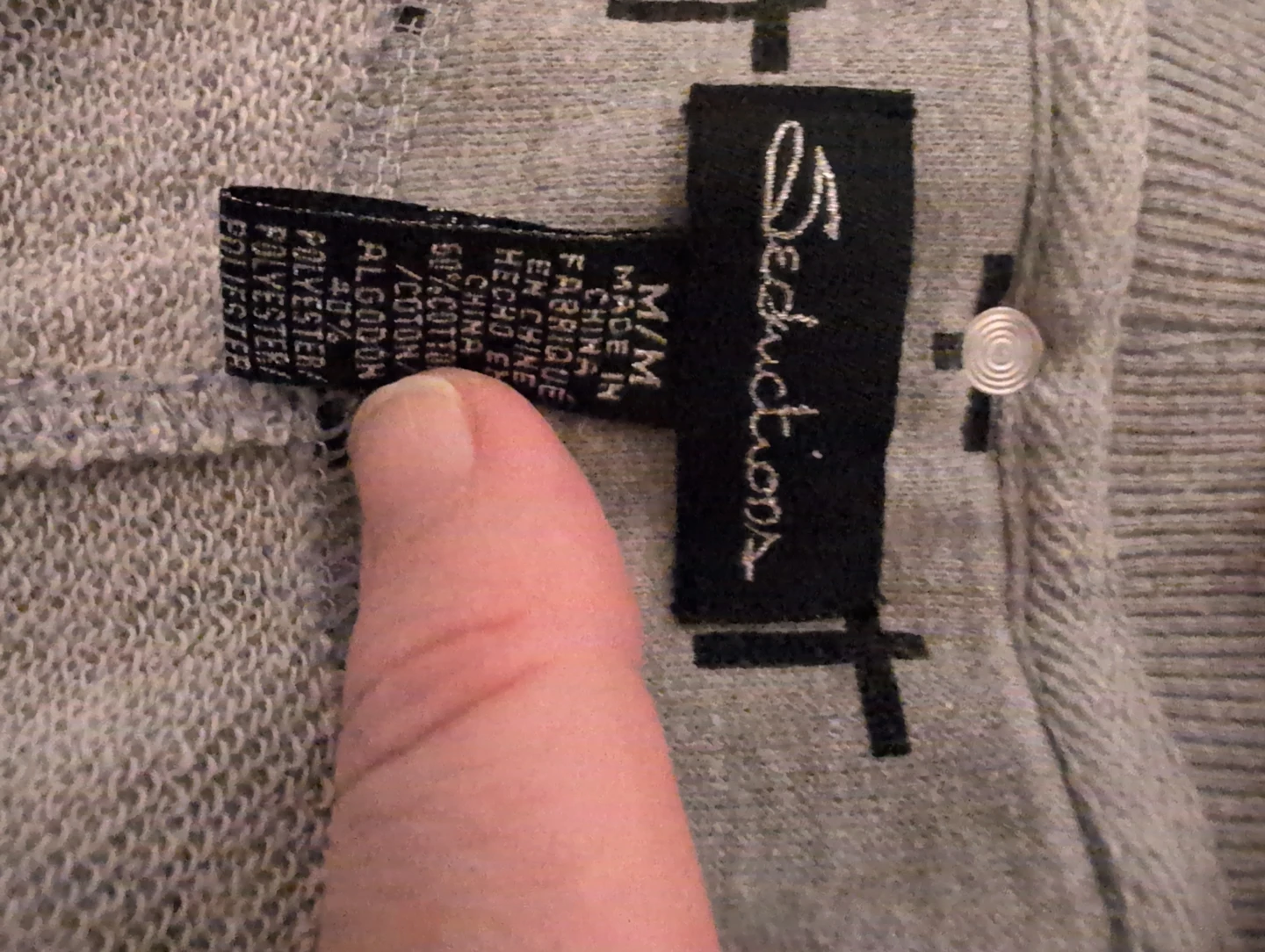 Seductions Grey Cardigan with Black Cross Pattern - photo 3
