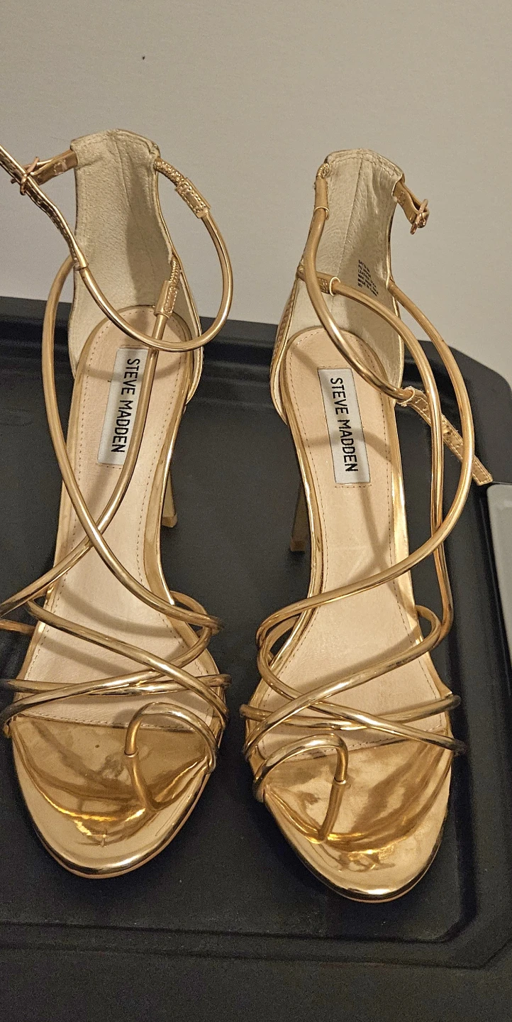 Steve Madden Gold Strappy Stiletto Heels - photo 2