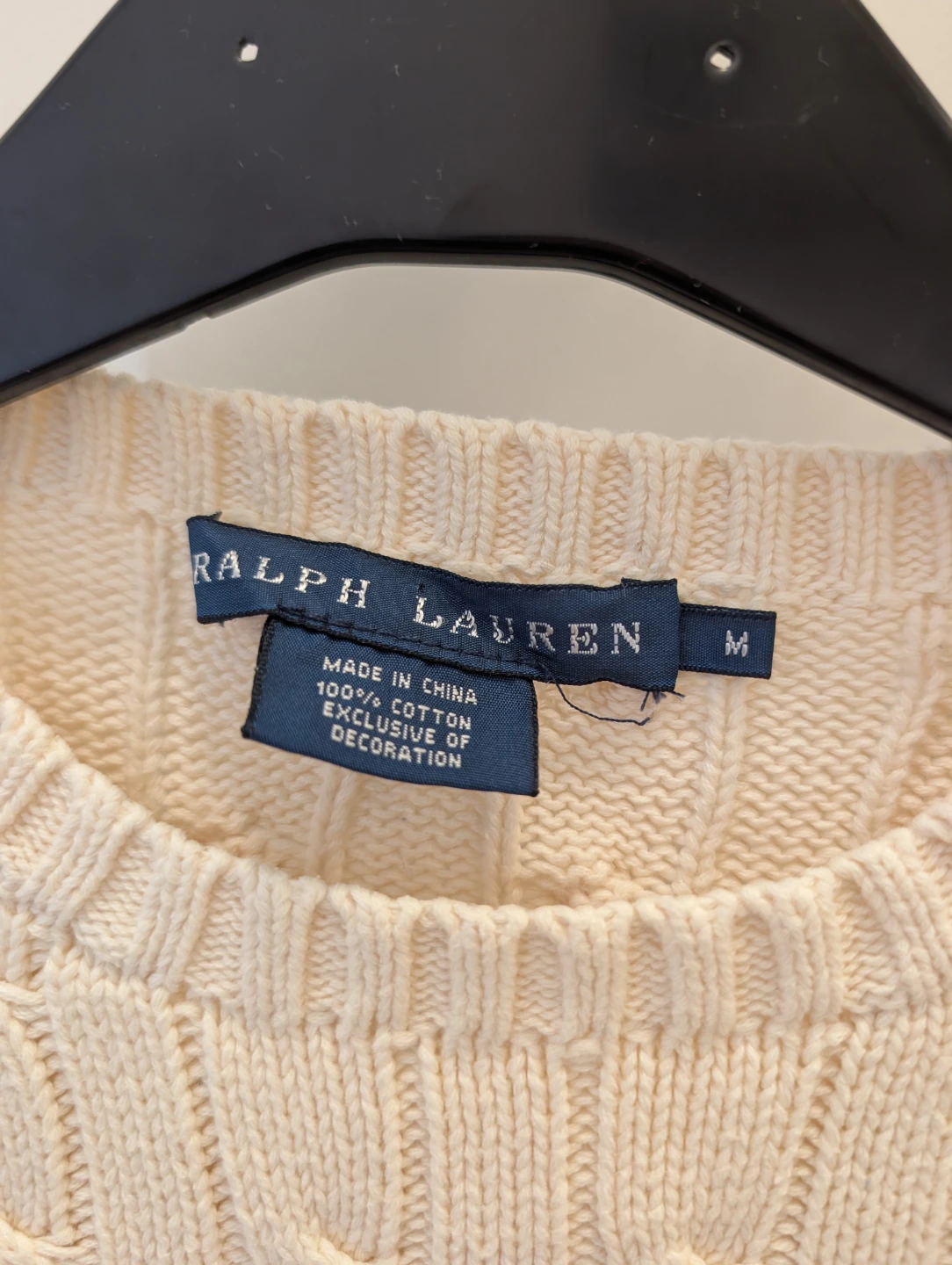 Ralph Lauren Cream Cable Knit Sweater - Size M - photo 3