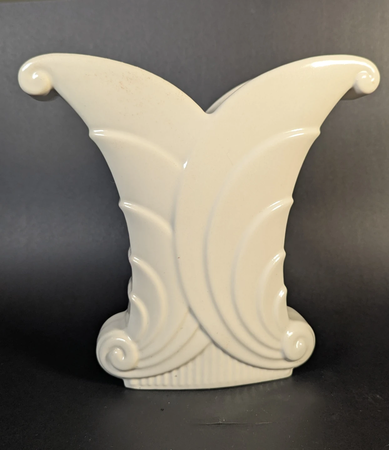 Abingdon Cream Ceramic Art Deco Vase