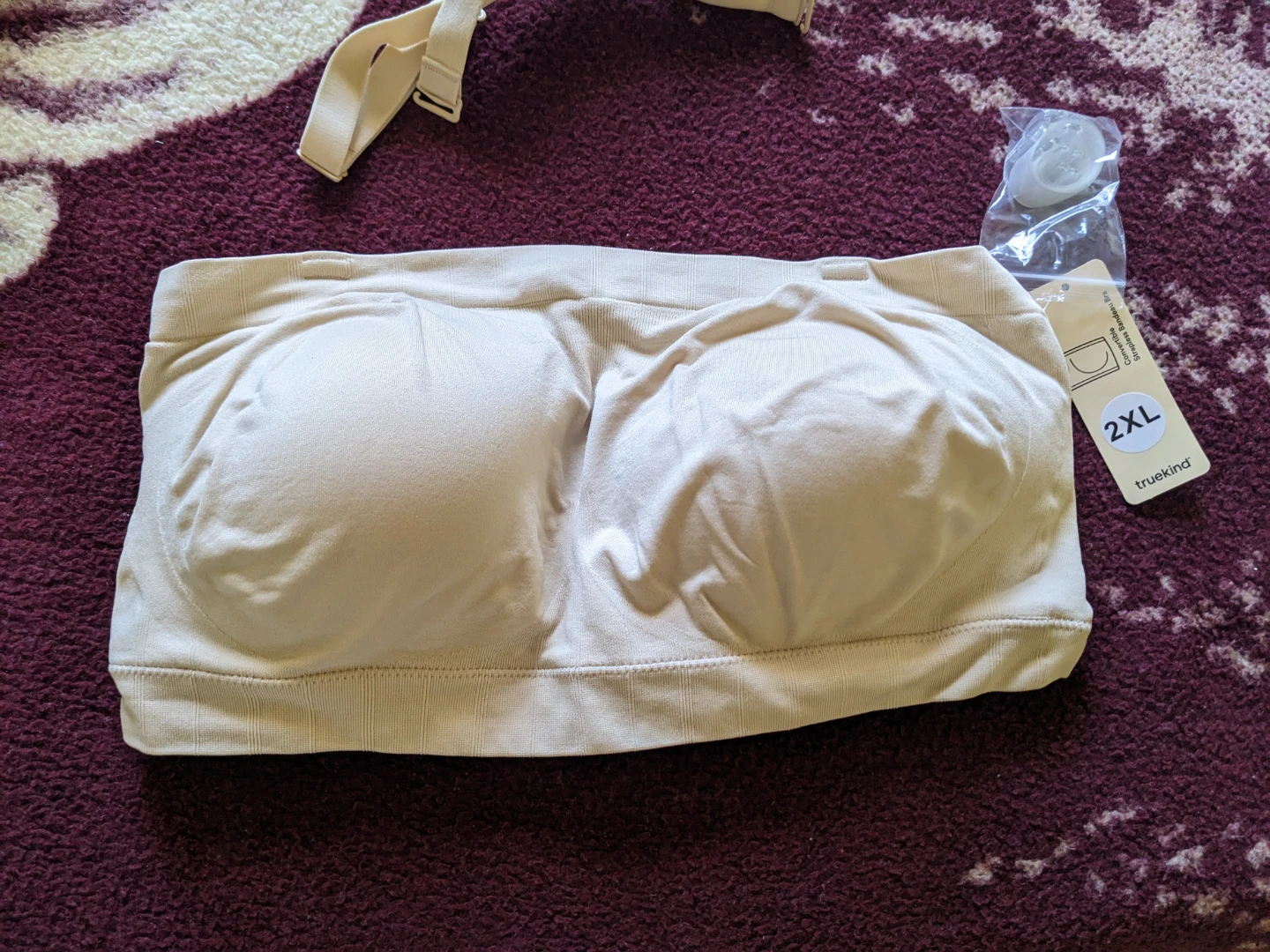 Truekind Convertible Strapless Bandeau Bra - Beige, Size 2XL - photo 2