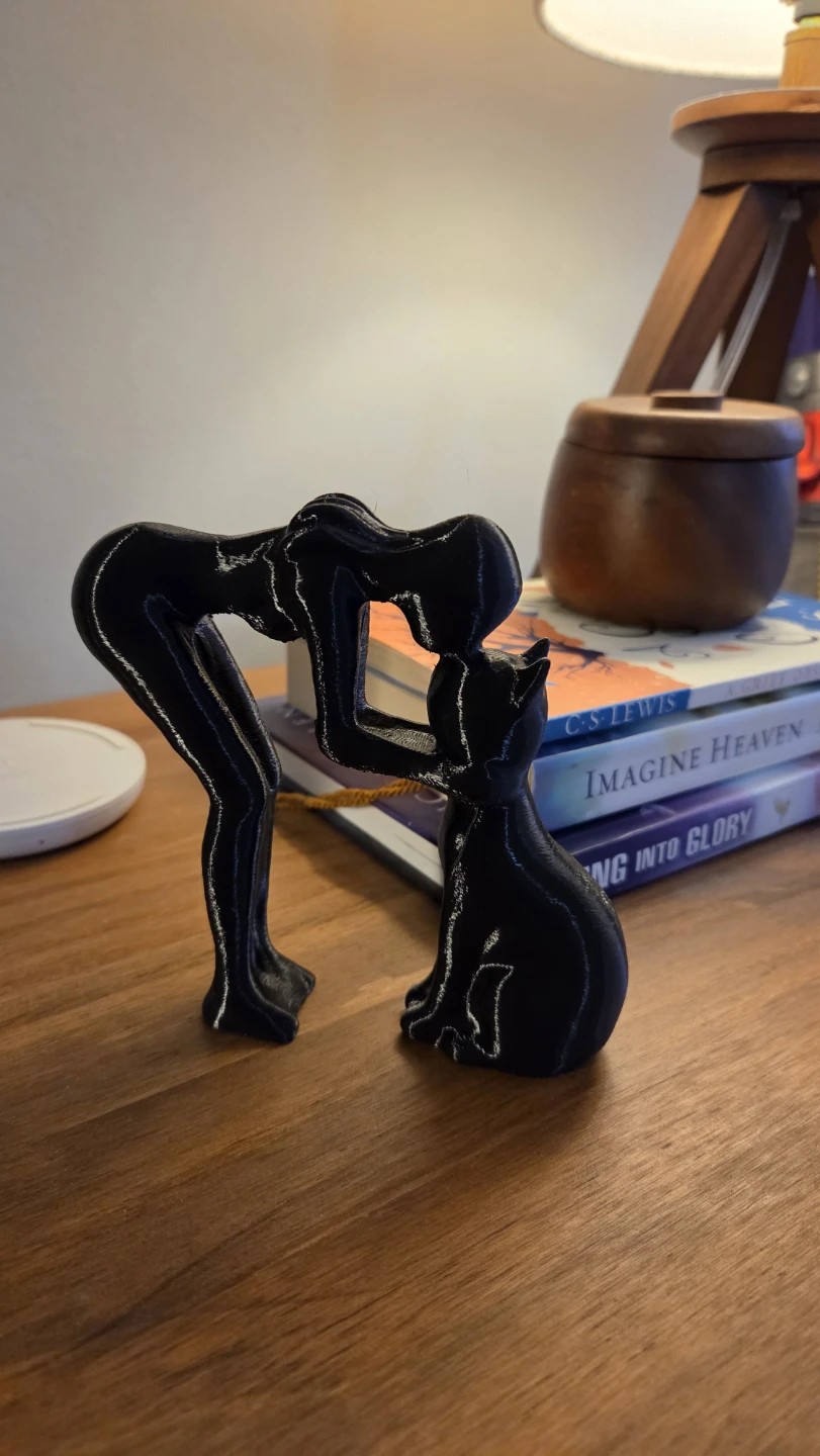 Black Cat and Person Figurine *new - photo 2