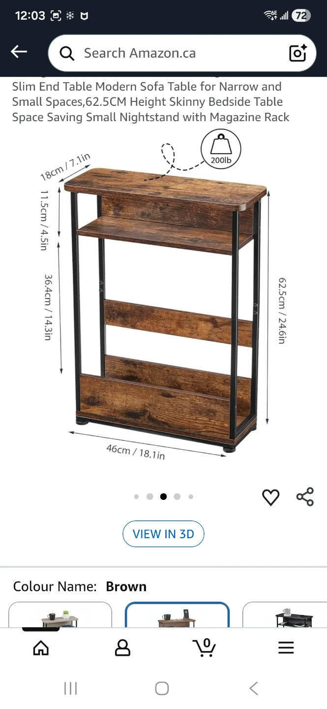 Slim End Table - Brown - photo 2