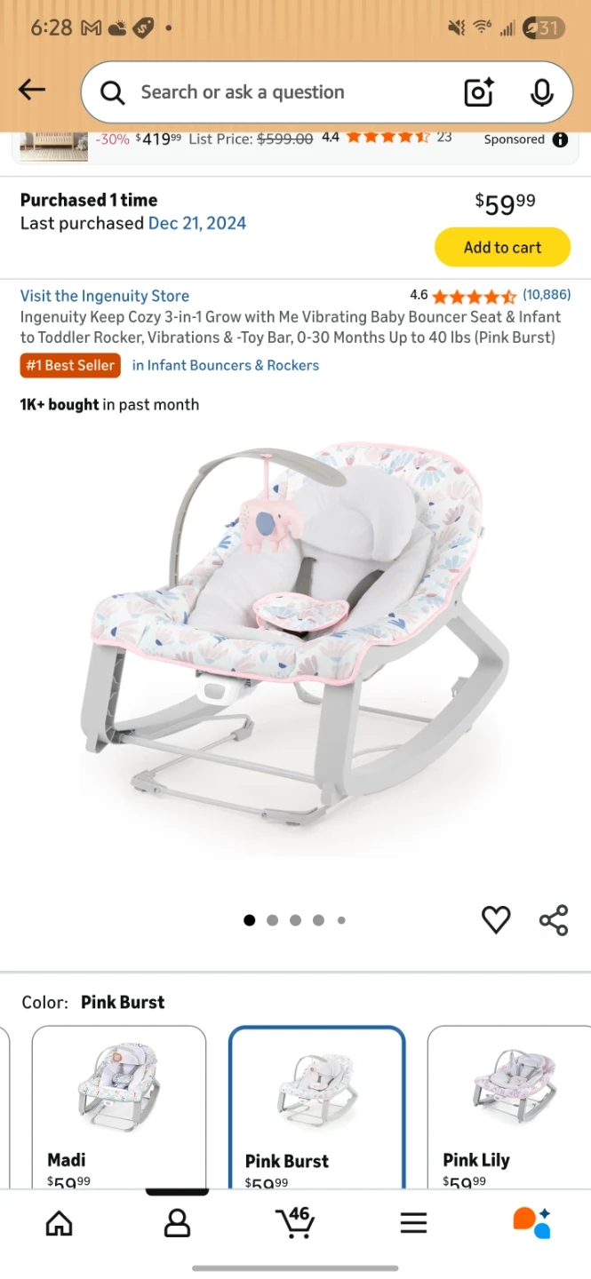 Infant/Toddler 3-in-1 Grow Baby Bouncer Seat