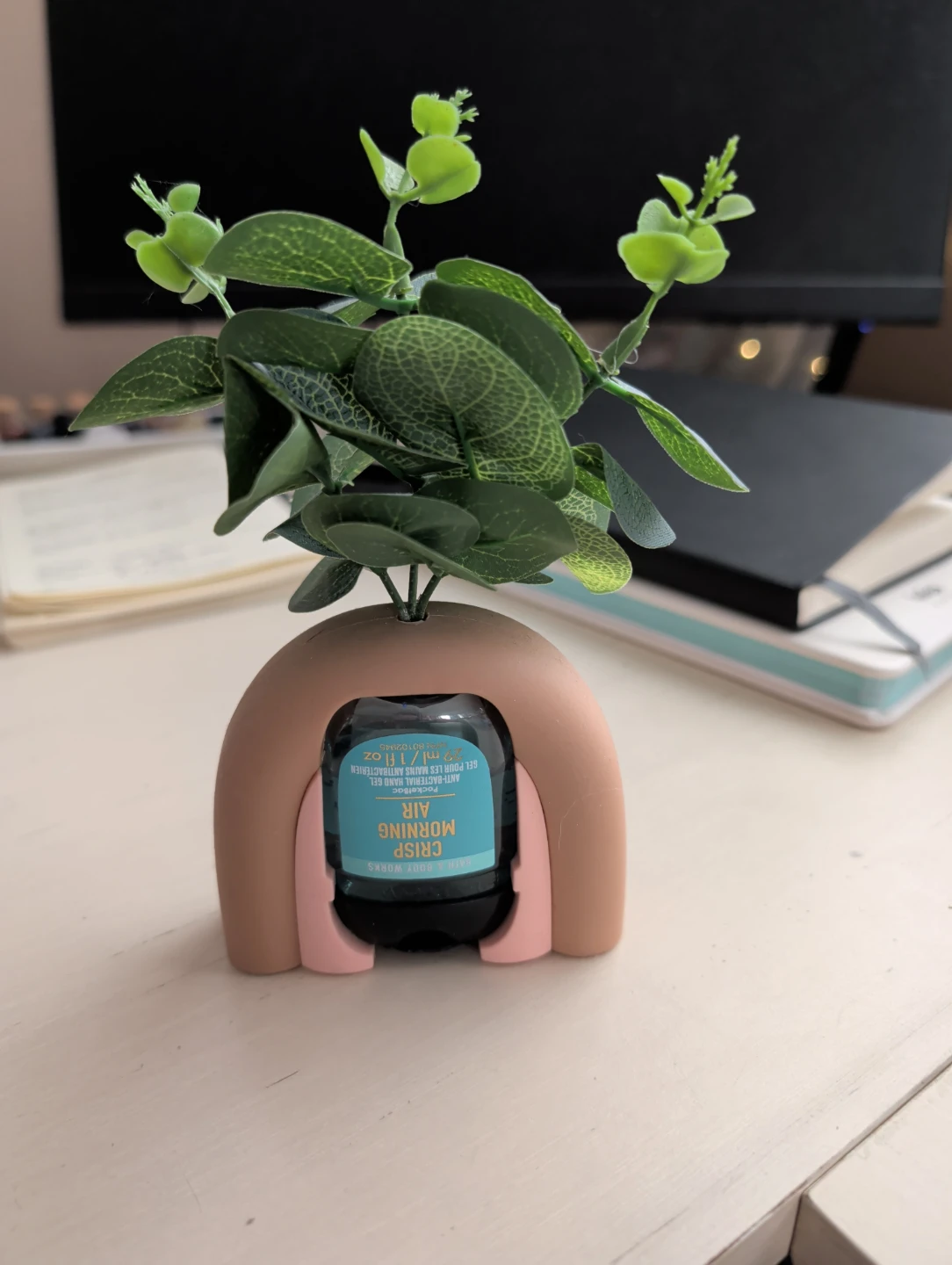 Hand sanitizer in fake plant  🥕