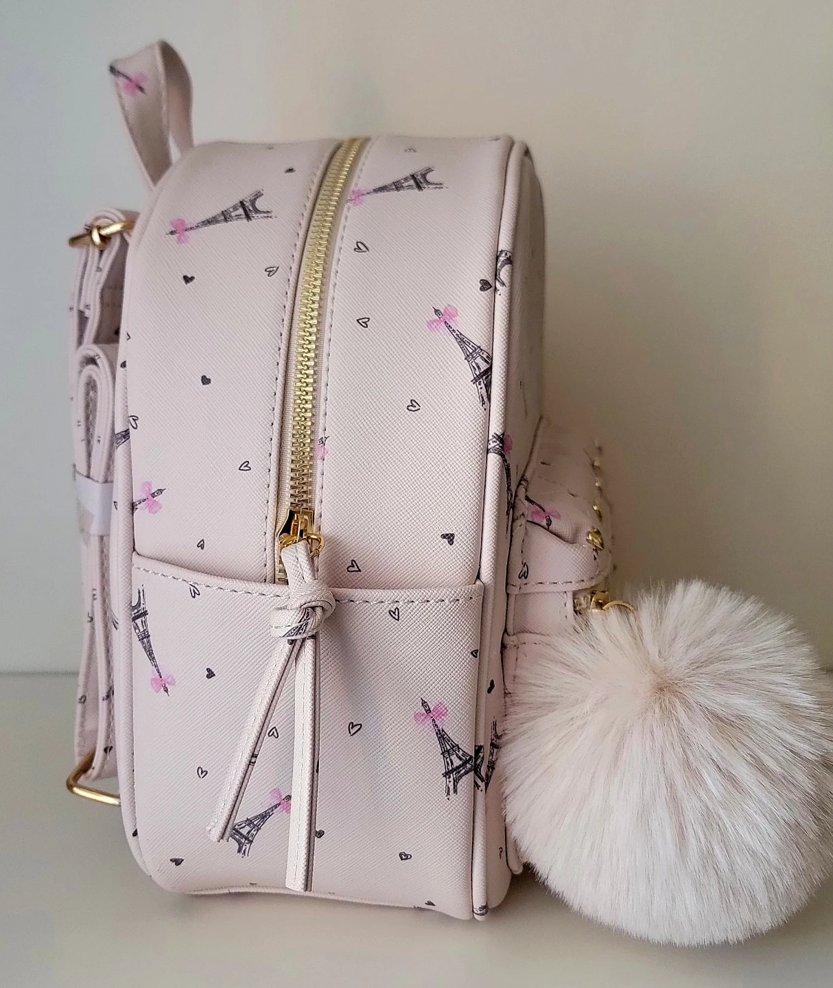 🆕️ Girls Mini Backpack Pink Paris Eiffel Tower (NWT) - photo 2