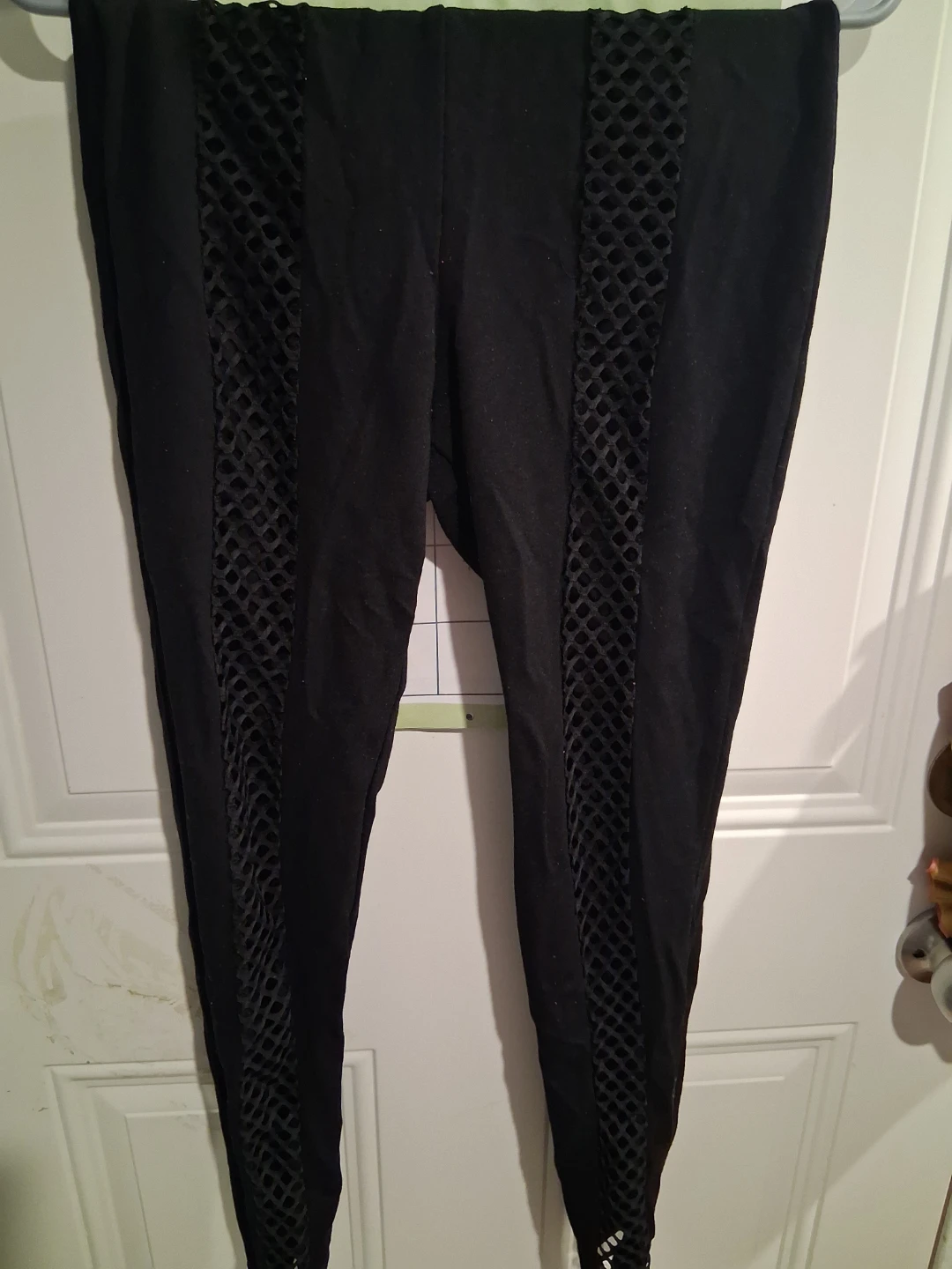 Black Leggings with Mesh Side Panels
