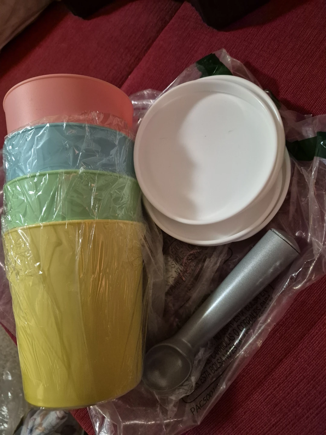 Set of 4 colourful ice cream cups with scoop - photo 3