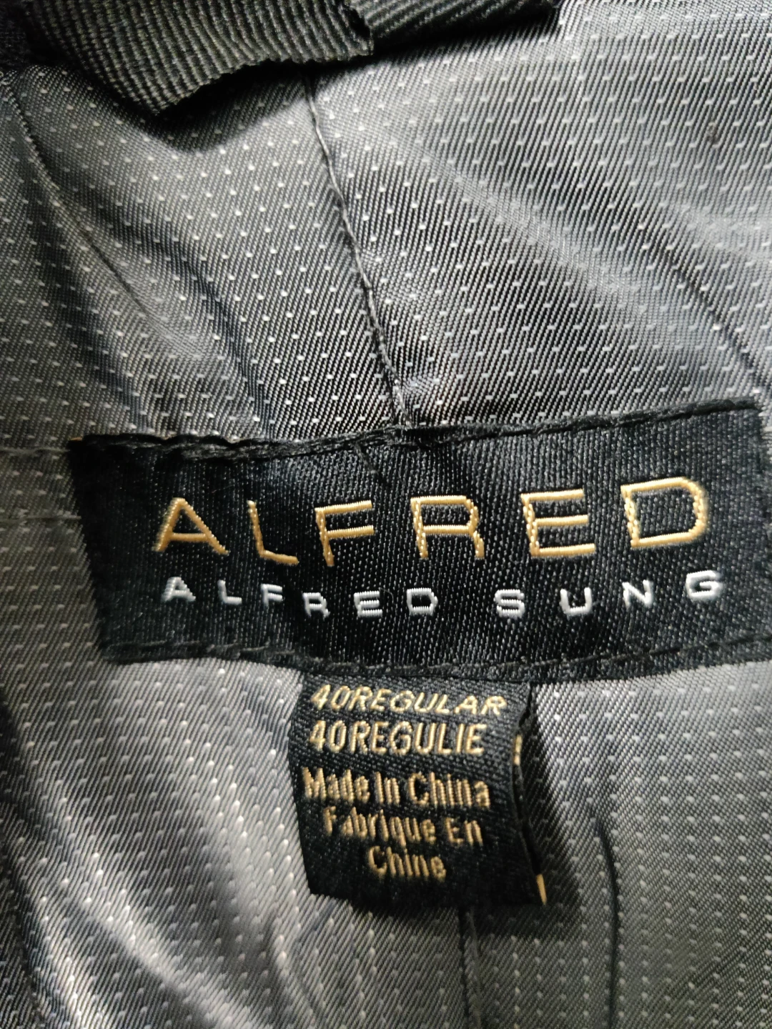 Alfred Sung Men's Charcoal Wool Blend Jacket - photo 3