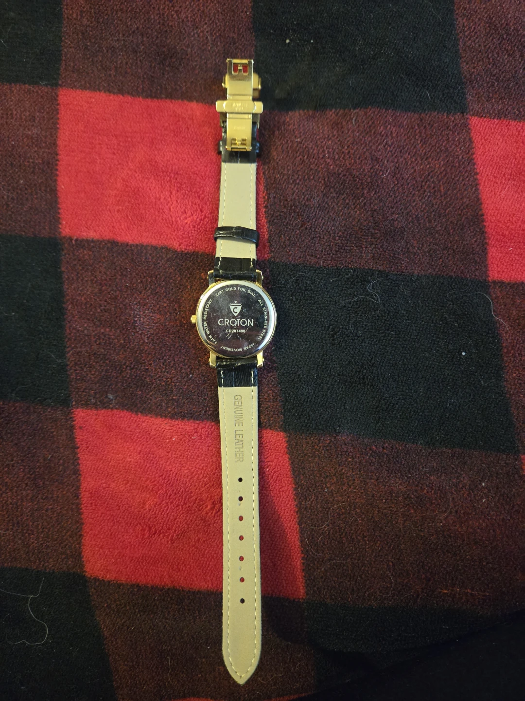 Croton 24kt Gold Foil Dial Diamond Quartz Watch - photo 2