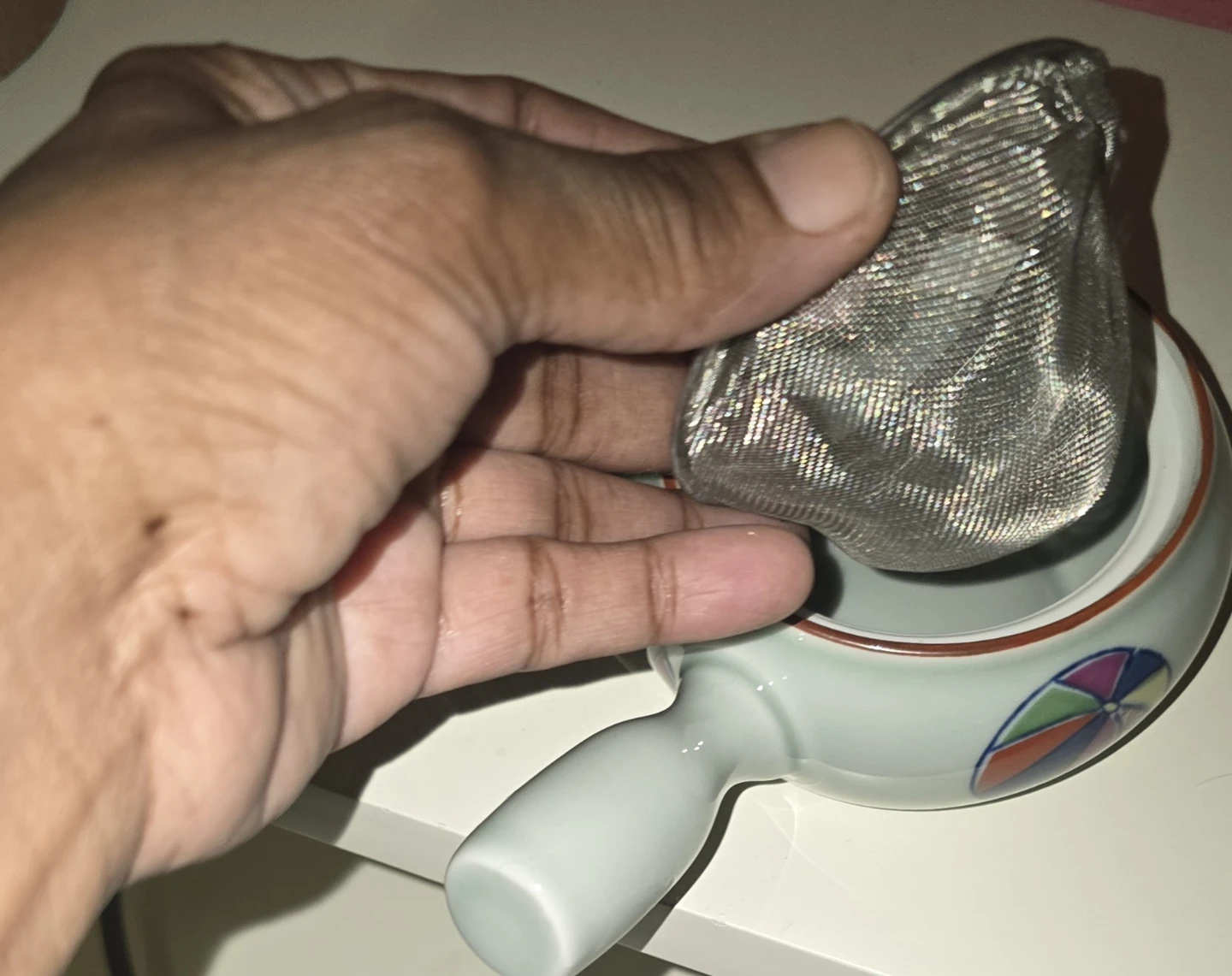 Antique Ceramic Teapot with Infuser - photo 4