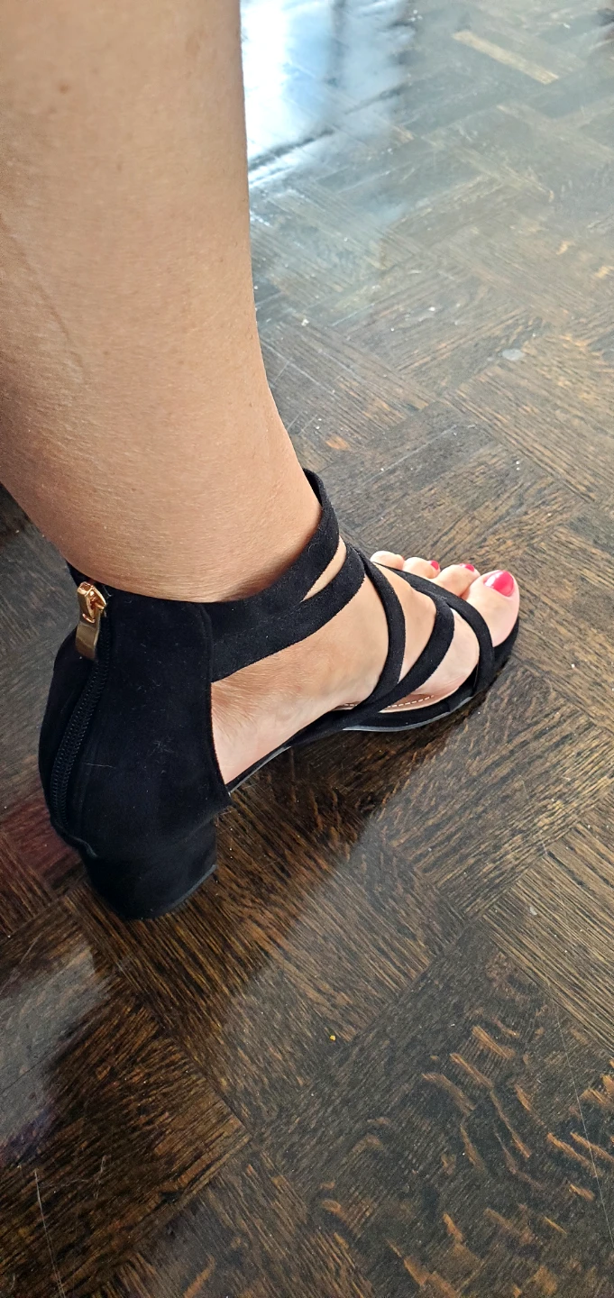 Black Strappy Block Heel Sandals