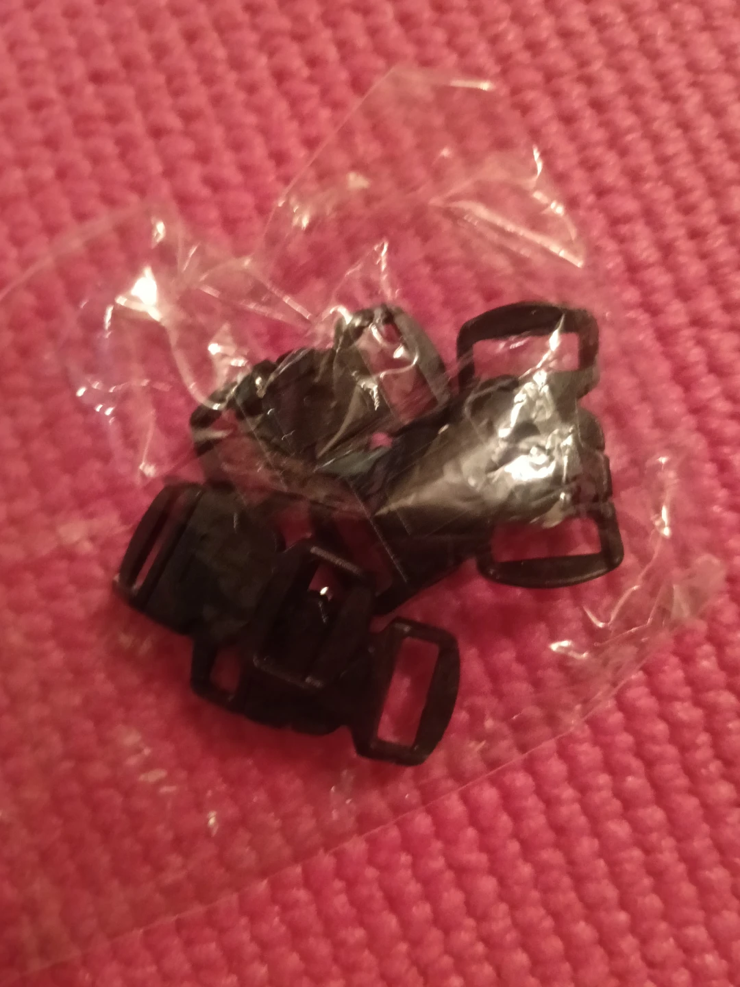 Set of 5 Black Plastic Buckles