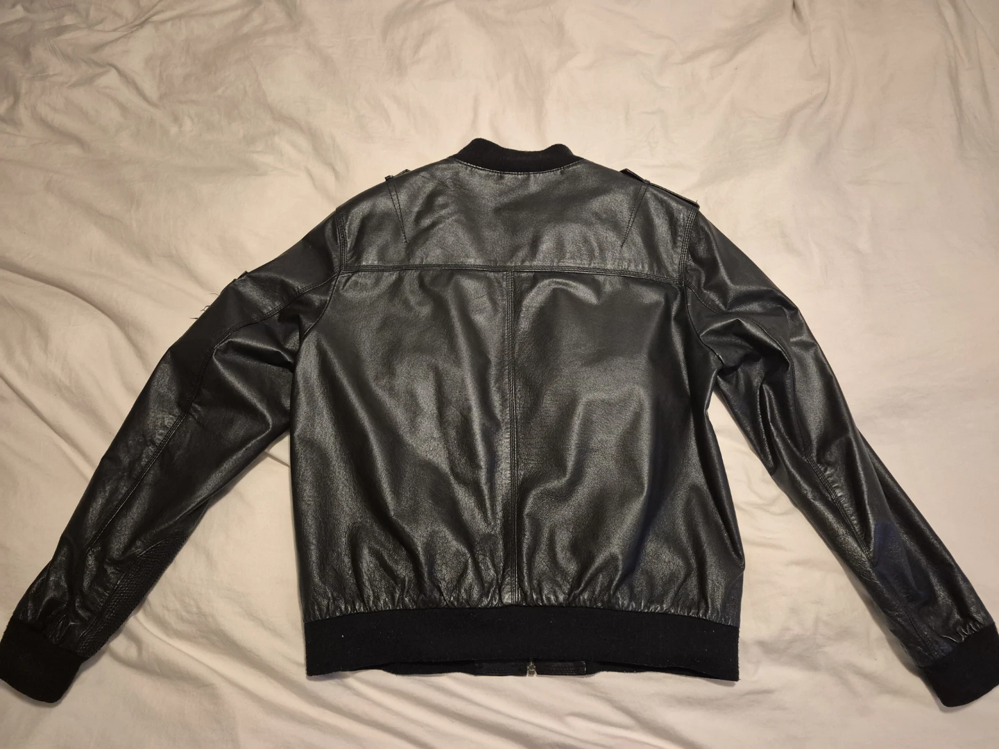 DANIER Black Faux Leather Bomber Jacket - photo 2