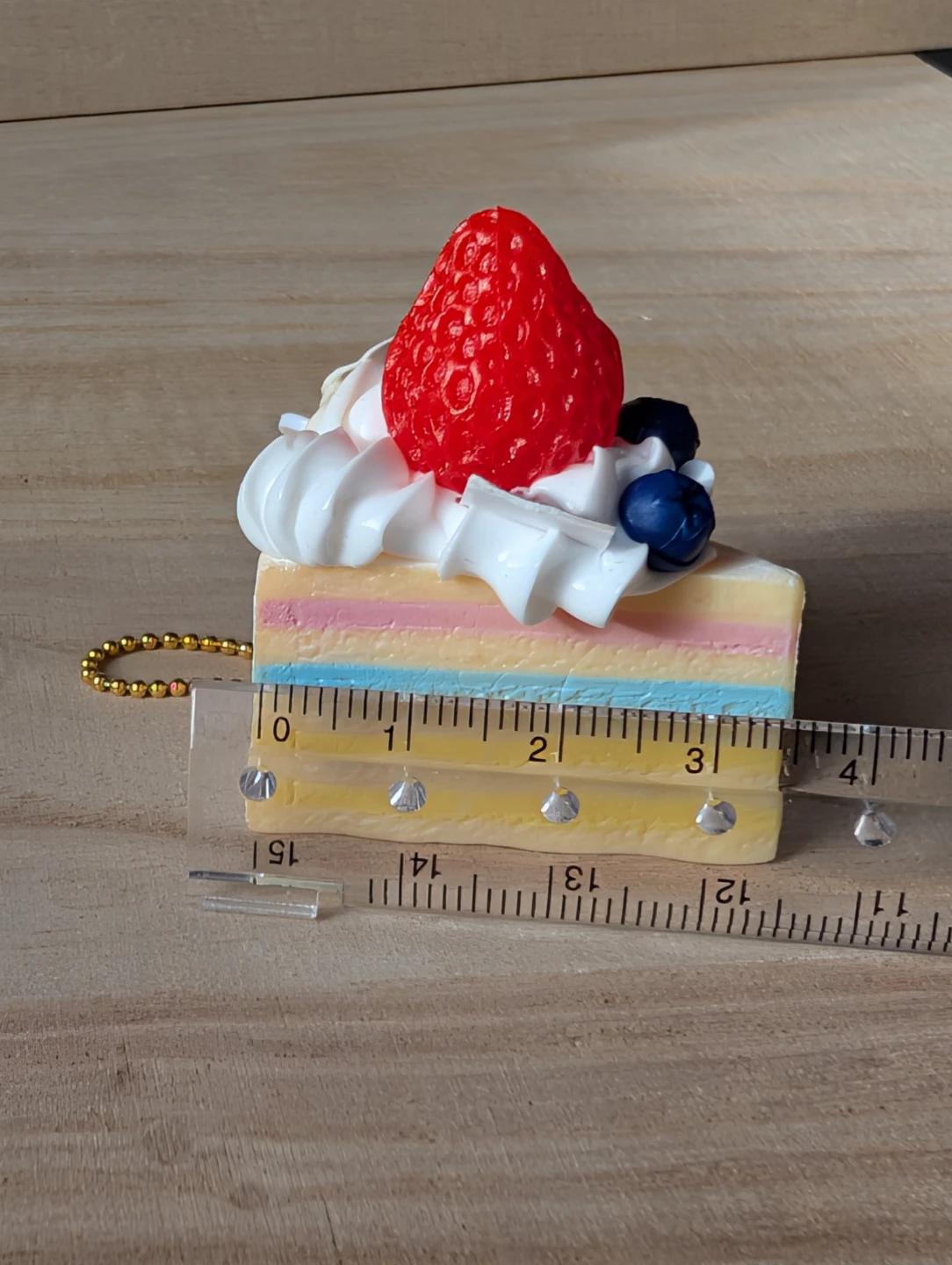 Rainbow Cake Slice Charm with Strawberry and Blueberries - photo 5