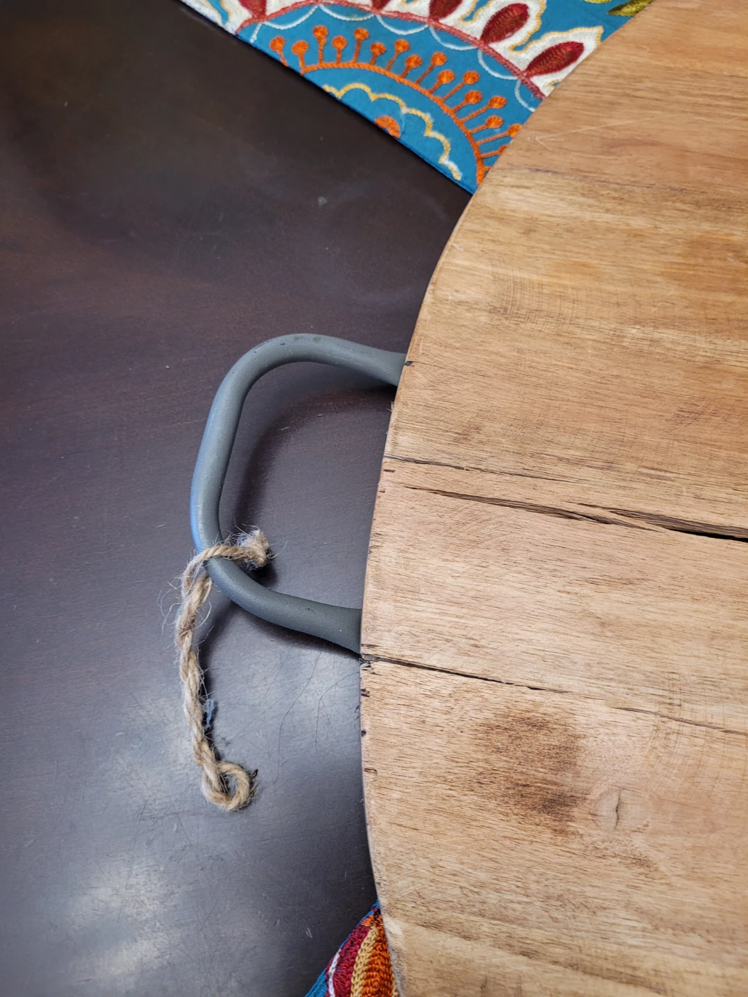 Round Wood Serving Tray with Handles - photo 3