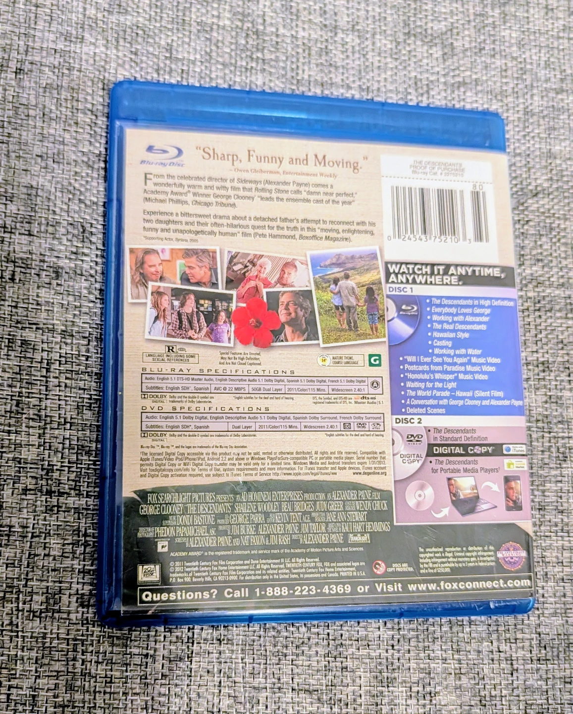 The Descendants Blu-ray + DVD + Digital Copy Movie - photo 2