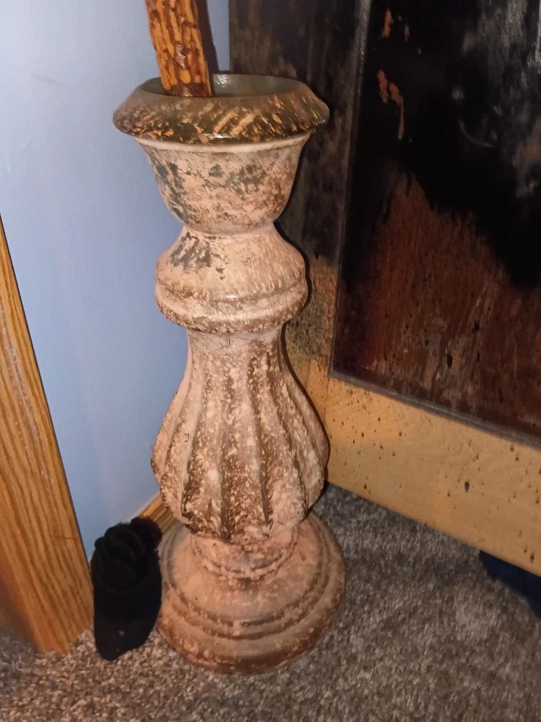 Vintage Stone Pedestal Plant Stand