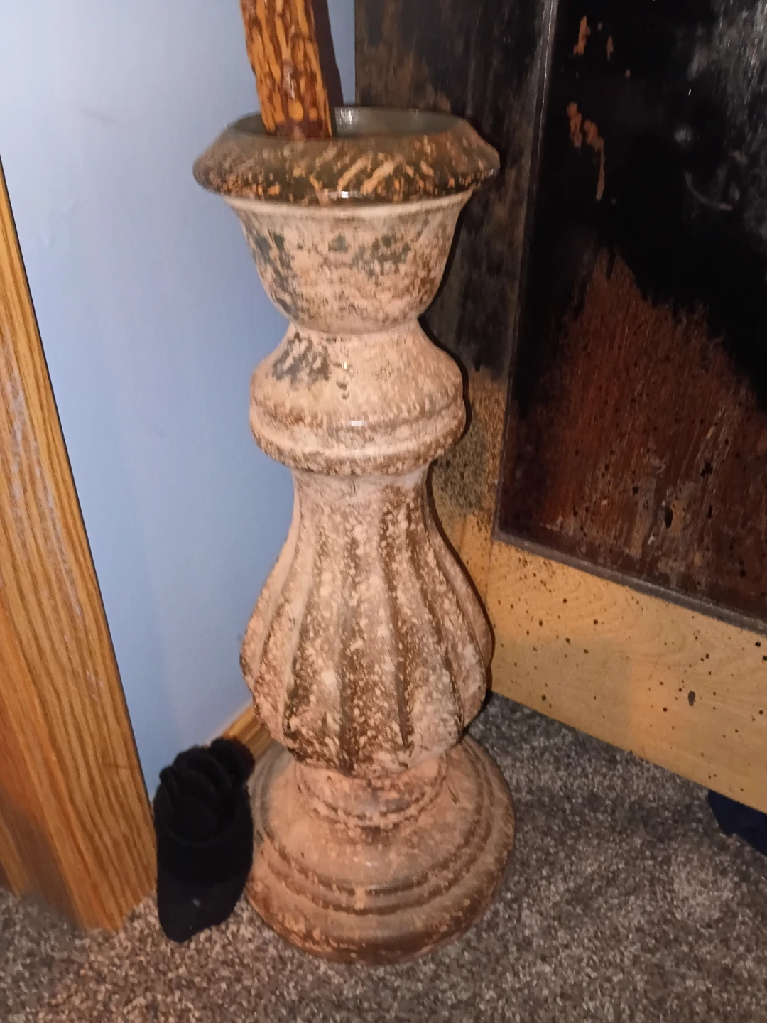 Vintage Stone Pedestal Plant Stand - photo 2