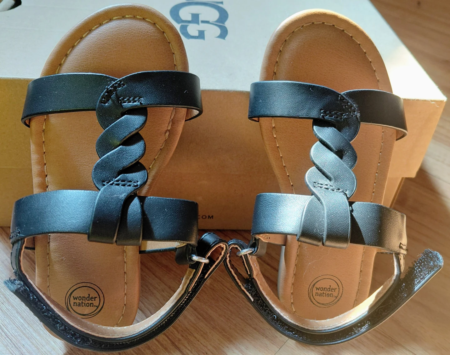 Wonder Nation Black Braided Strap Sandals - photo 3