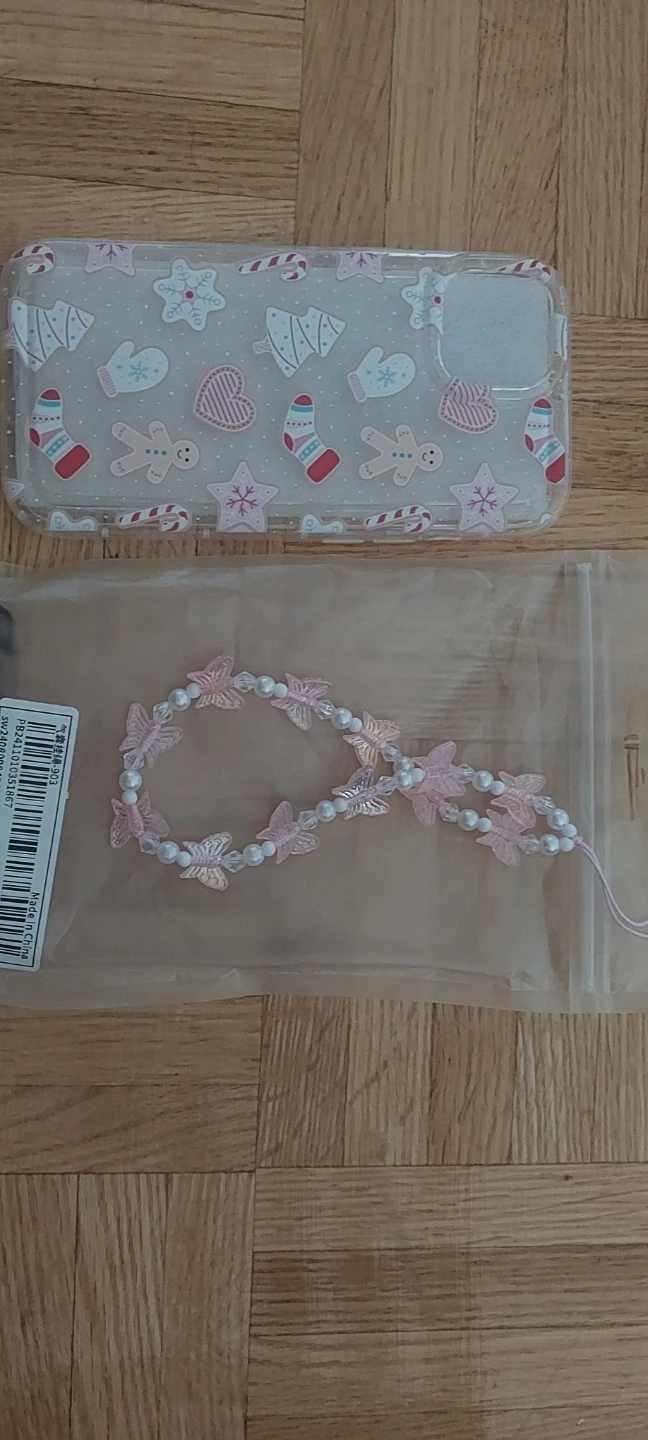 iPhone 15 Case with Butterfly Charm Strap