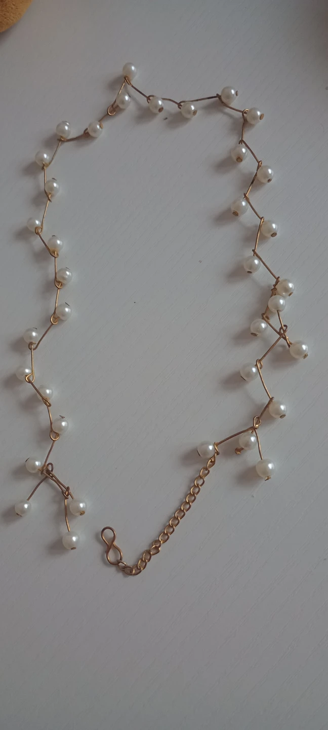 Gold Tone Faux Pearl Necklace